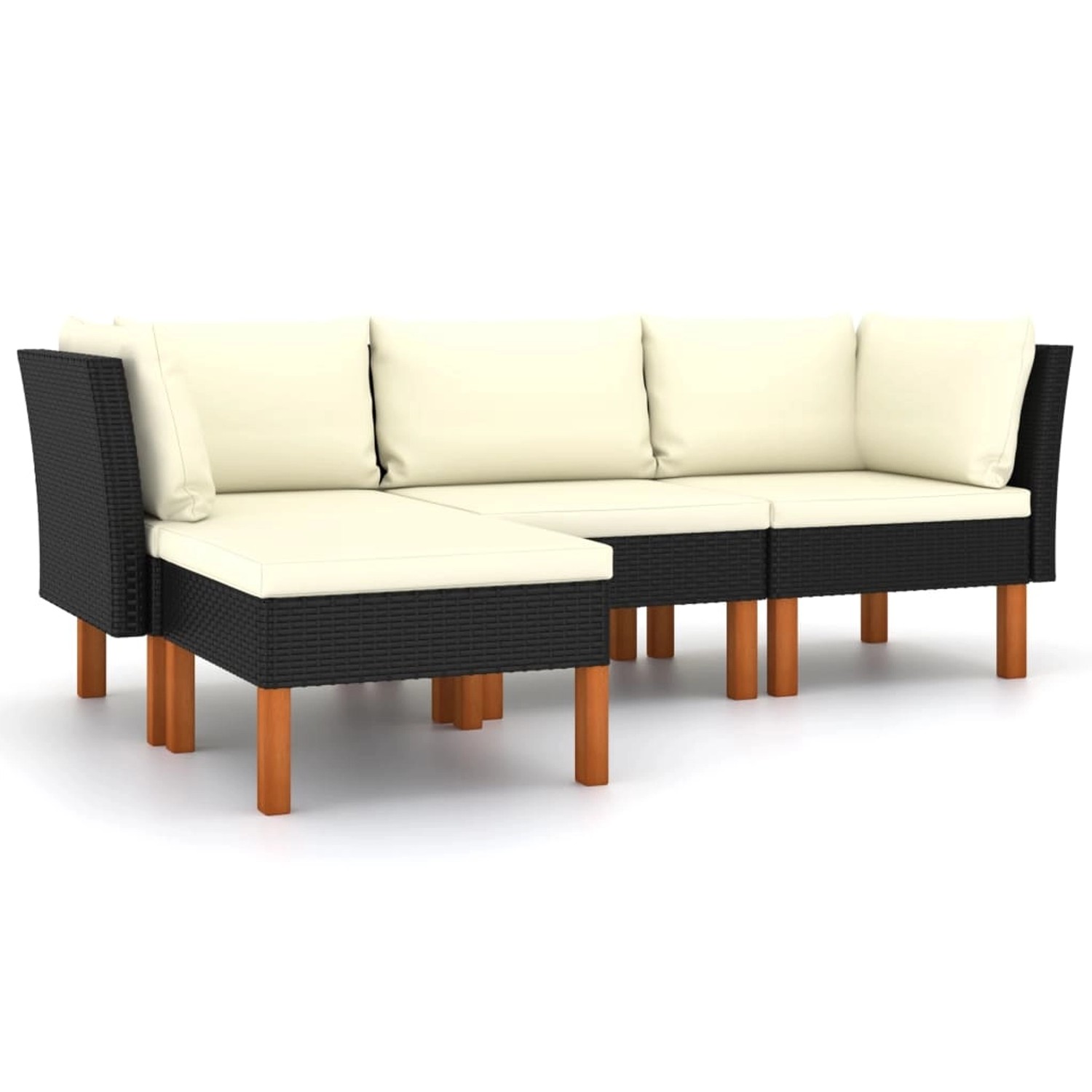 vidaXL 4-tlg Garten-Lounge-Set mit Kissen Poly Rattan Schwarz Modell 2 vidaXL 4-tlg Garten-Lounge-Set mit Kissen Poly Rattan Schwarz Modell 2 von VIDAXL