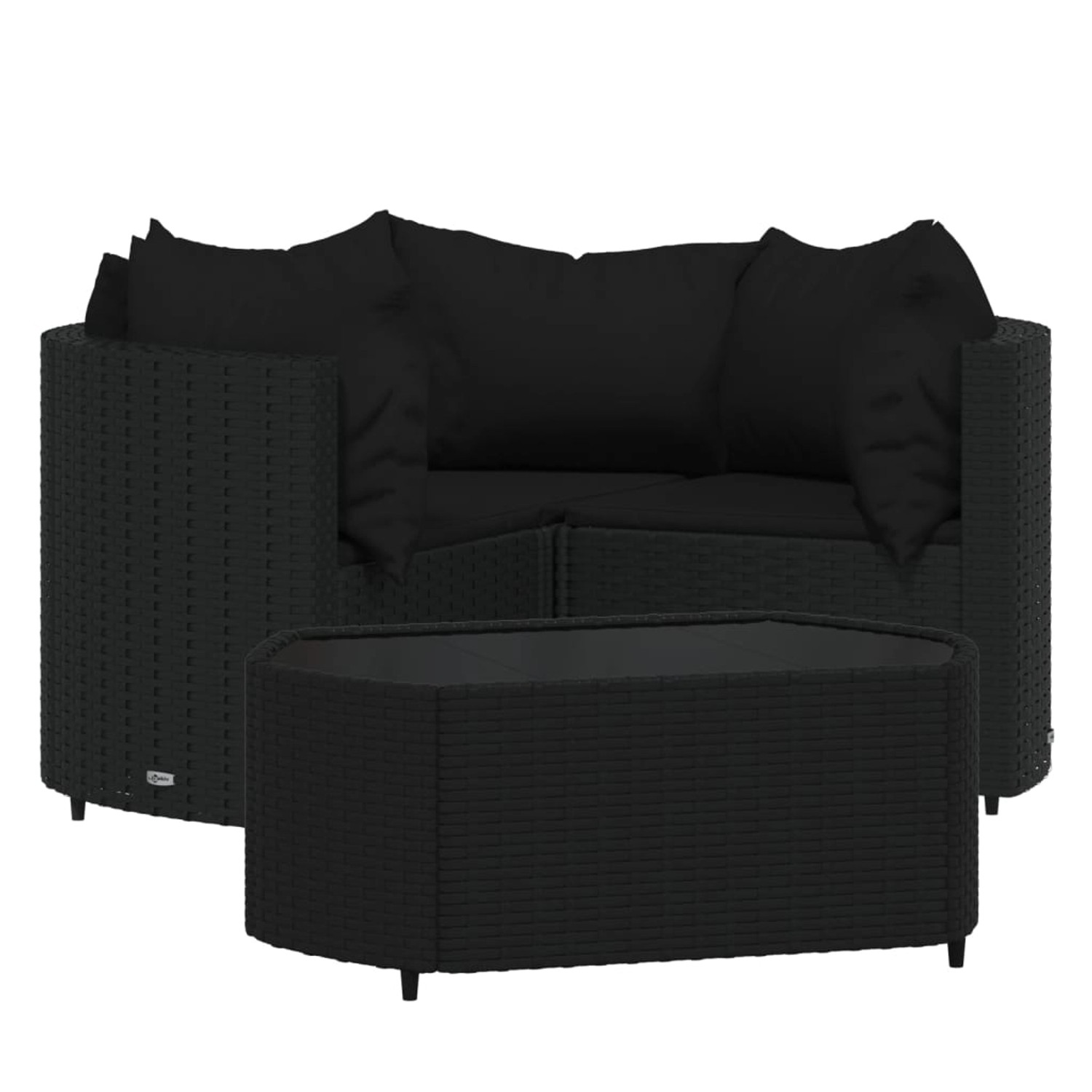vidaXL 4-tlg Garten-Lounge-Set mit Kissen Schwarz Poly Rattan Modell 9 vidaXL 4-tlg Garten-Lounge-Set mit Kissen Schwarz Poly Rattan Modell 9 von VIDAXL