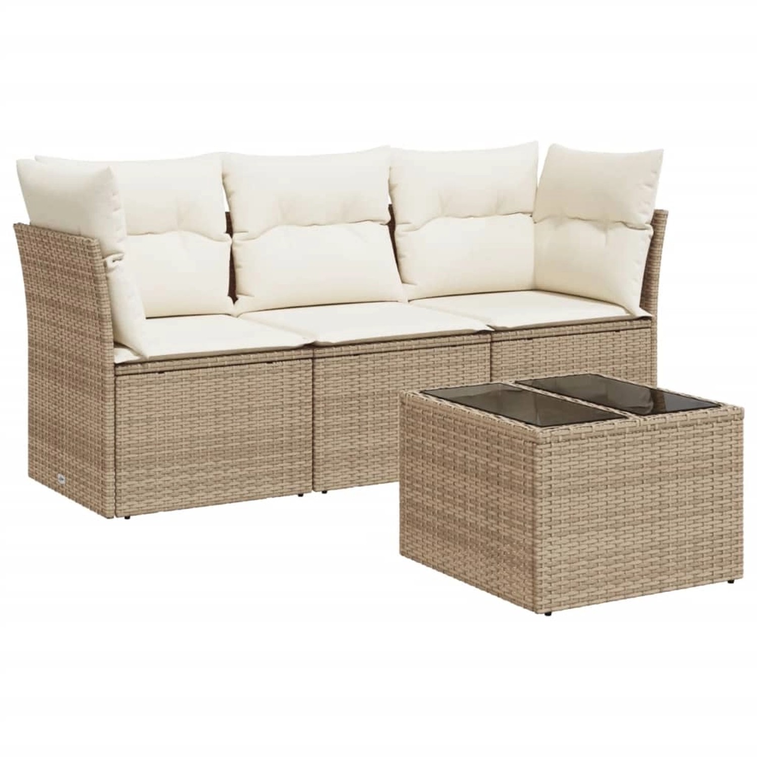 vidaXL 4-tlg Garten-Sofagarnitur mit Kissen Beige Poly Rattan Modell 16 vidaXL 4-tlg Garten-Sofagarnitur mit Kissen Beige Poly Rattan Modell 16 von VIDAXL