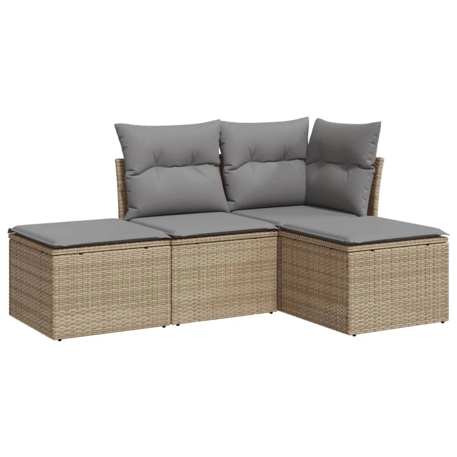 vidaXL 4-tlg Garten-Sofagarnitur mit Kissen Beige Poly Rattan Modell 19 vidaXL 4-tlg Garten-Sofagarnitur mit Kissen Beige Poly Rattan Modell 19 von VIDAXL