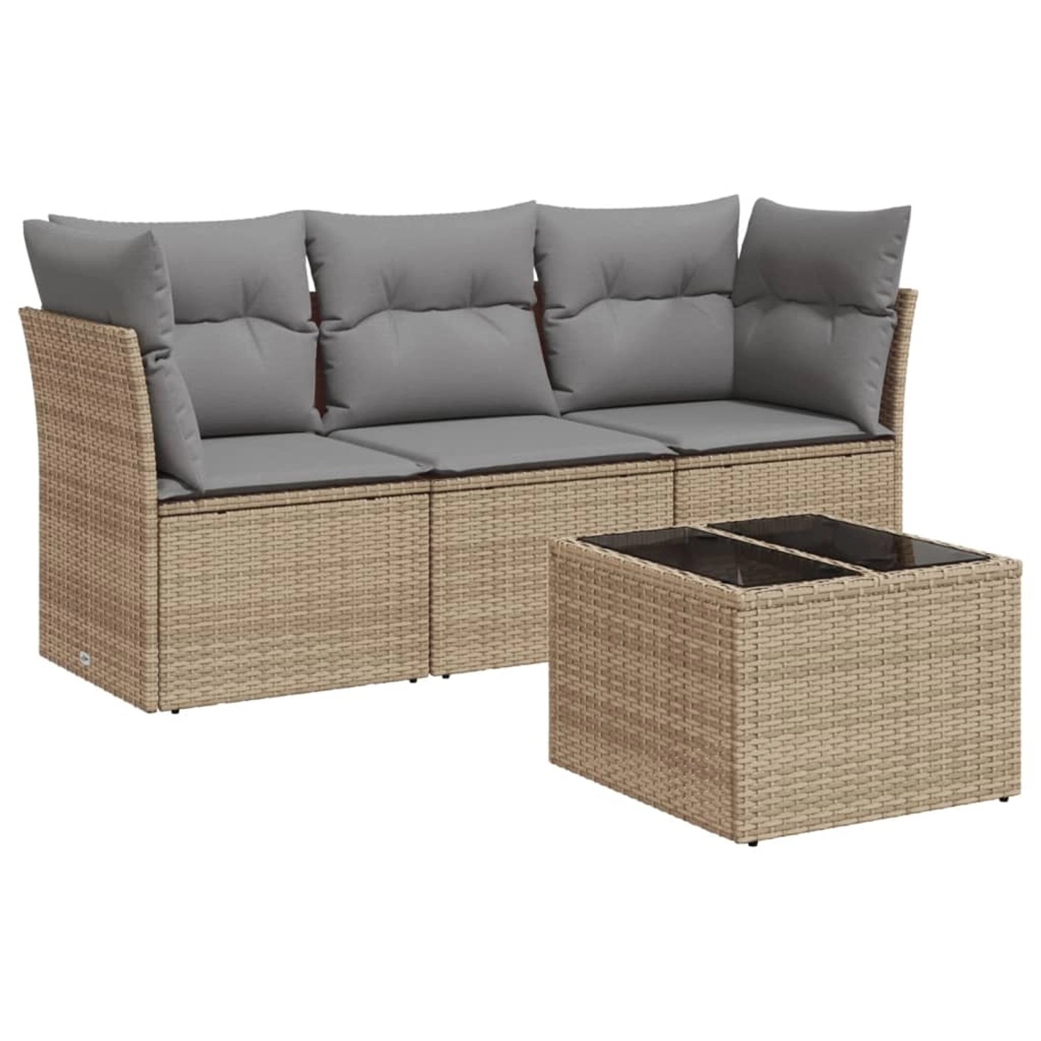 vidaXL 4-tlg Garten-Sofagarnitur mit Kissen Beige Poly Rattan Modell 21 vidaXL 4-tlg Garten-Sofagarnitur mit Kissen Beige Poly Rattan Modell 21 von VIDAXL