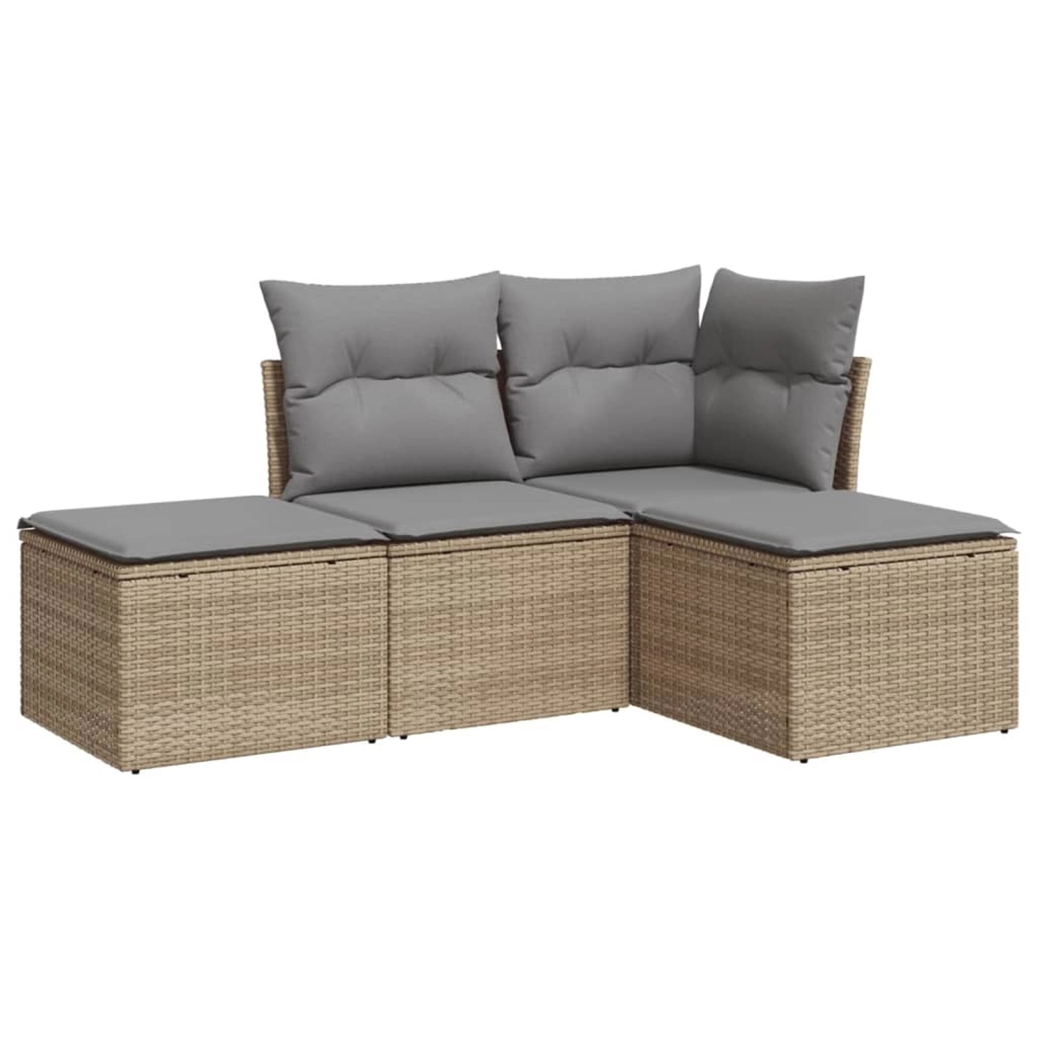 vidaXL 4-tlg Garten-Sofagarnitur mit Kissen Beige Poly Rattan Modell 37 vidaXL 4-tlg Garten-Sofagarnitur mit Kissen Beige Poly Rattan Modell 37 von VIDAXL