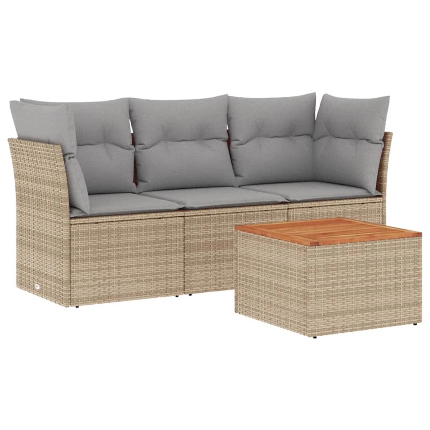 vidaXL 4-tlg Garten-Sofagarnitur mit Kissen Beige Poly Rattan Modell 52 vidaXL 4-tlg Garten-Sofagarnitur mit Kissen Beige Poly Rattan Modell 52 von VIDAXL