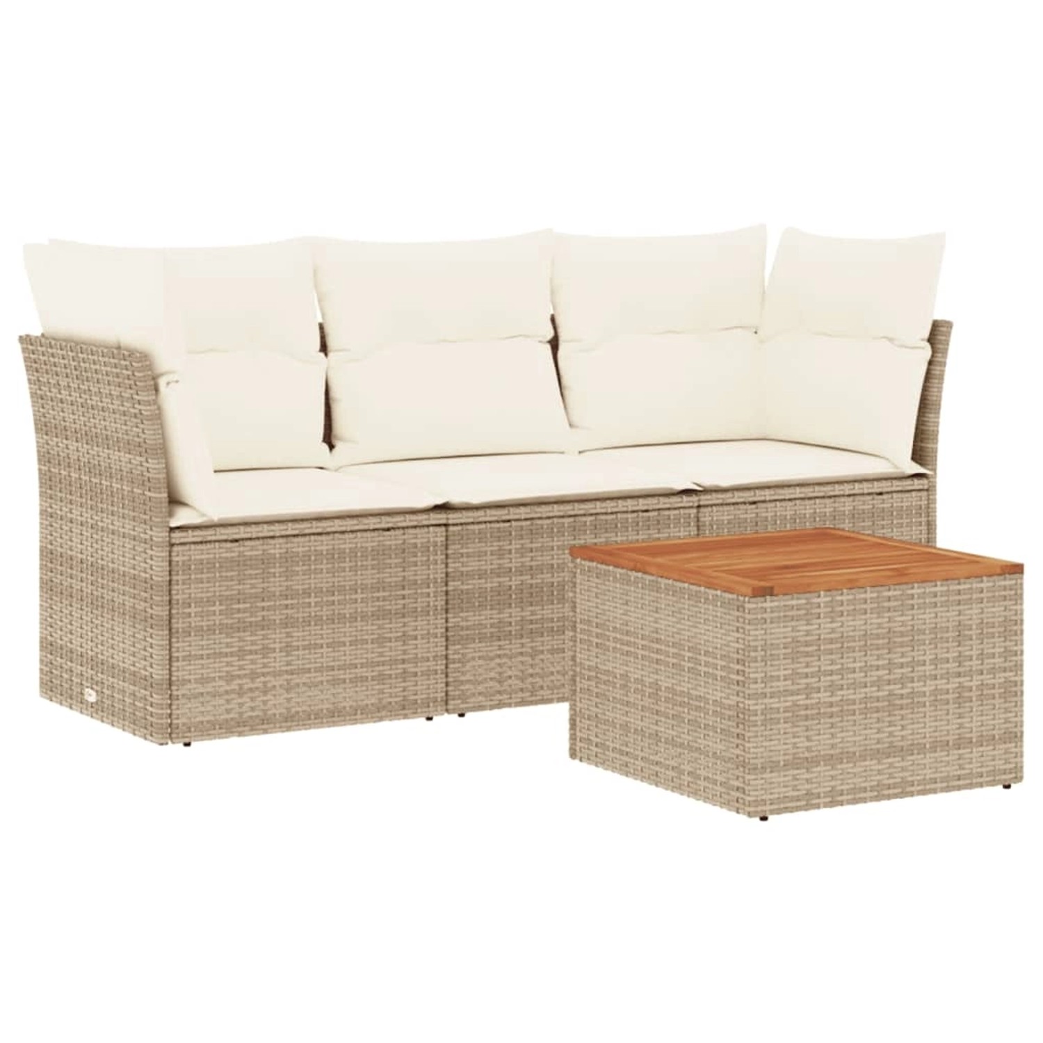 vidaXL 4-tlg Garten-Sofagarnitur mit Kissen Beige Poly Rattan Modell 58 vidaXL 4-tlg Garten-Sofagarnitur mit Kissen Beige Poly Rattan Modell 58 von VIDAXL