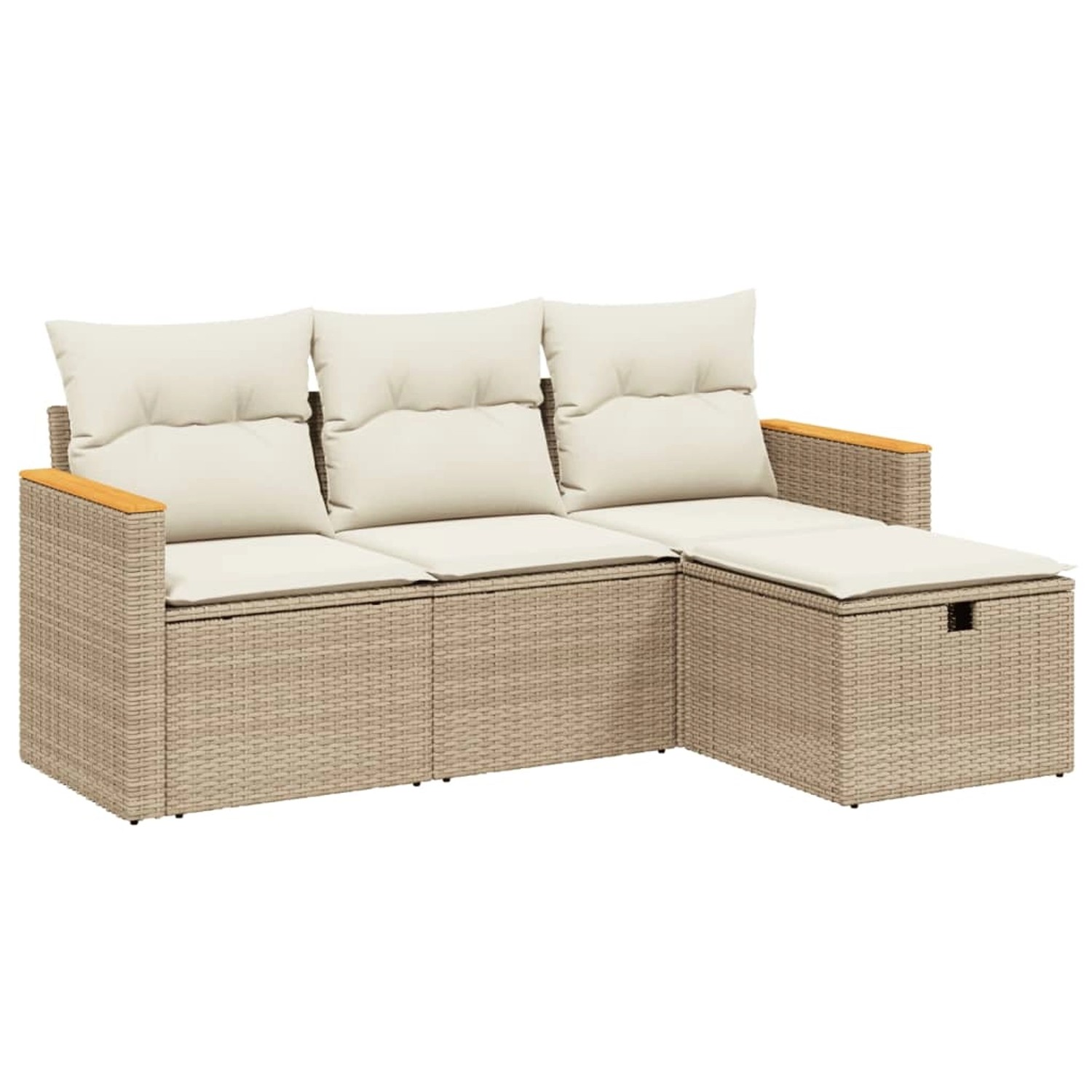 vidaXL 4-tlg Garten-Sofagarnitur mit Kissen Beige Poly Rattan Modell 67 vidaXL 4-tlg Garten-Sofagarnitur mit Kissen Beige Poly Rattan Modell 67 von VIDAXL
