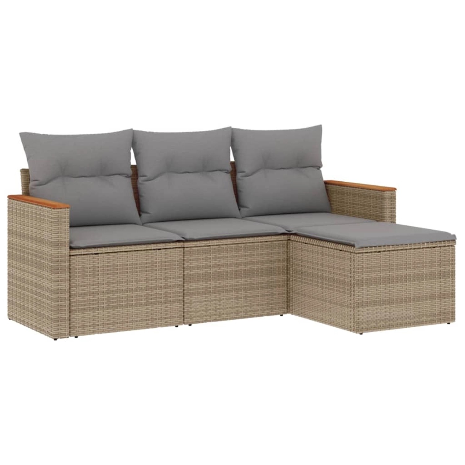 vidaXL 4-tlg Garten-Sofagarnitur mit Kissen Beige Poly Rattan Modell 75 vidaXL 4-tlg Garten-Sofagarnitur mit Kissen Beige Poly Rattan Modell 75 von VIDAXL