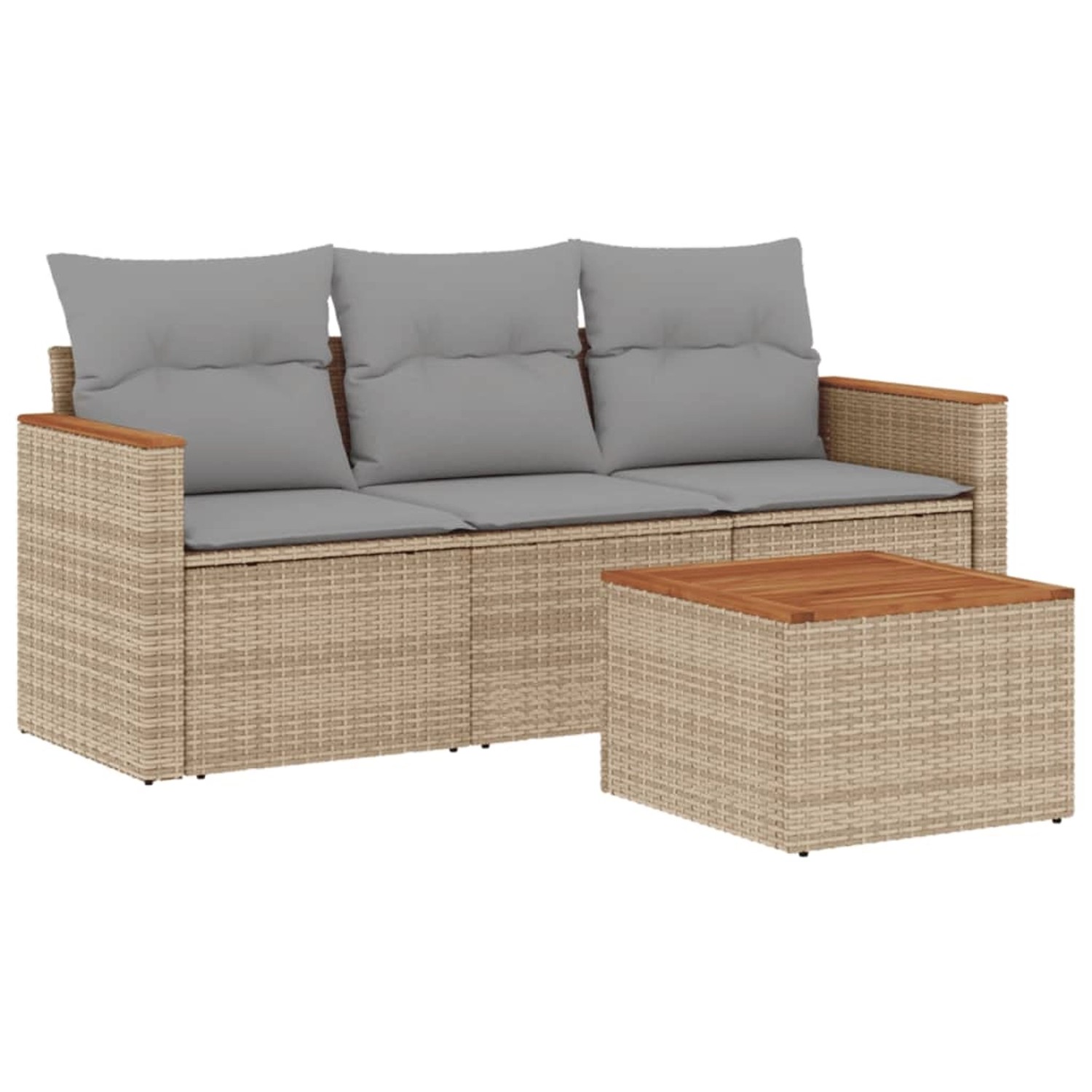 vidaXL 4-tlg Garten-Sofagarnitur mit Kissen Beige Poly Rattan Modell 77 vidaXL 4-tlg Garten-Sofagarnitur mit Kissen Beige Poly Rattan Modell 77 von VIDAXL