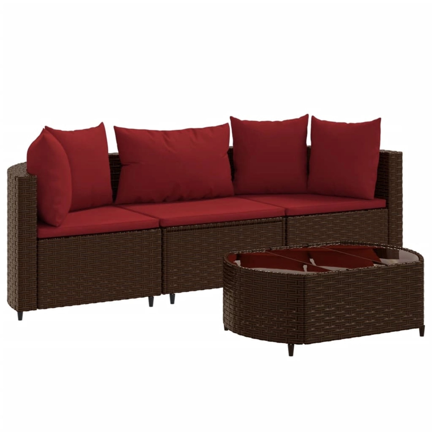 vidaXL 4-tlg Garten-Sofagarnitur mit Kissen Braun Poly Rattan Modell 4 vidaXL 4-tlg Garten-Sofagarnitur mit Kissen Braun Poly Rattan Modell 4 von VIDAXL
