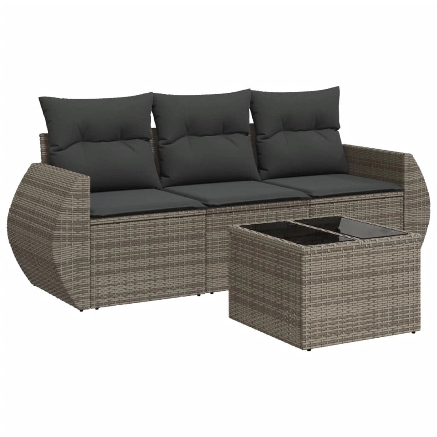vidaXL 4-tlg Garten-Sofagarnitur mit Kissen Grau Poly Rattan Modell 2 vidaXL 4-tlg Garten-Sofagarnitur mit Kissen Grau Poly Rattan Modell 2 von VIDAXL