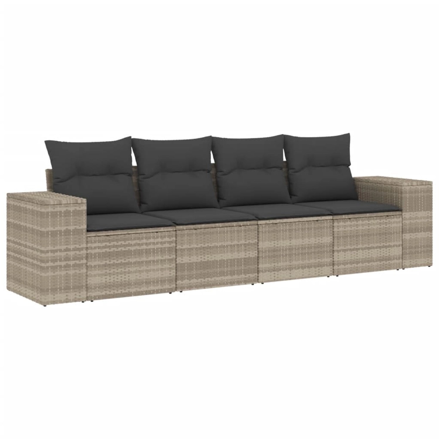 vidaXL 4-tlg Garten-Sofagarnitur mit Kissen Hellgrau Poly Rattan Modell 10 vidaXL 4-tlg Garten-Sofagarnitur mit Kissen Hellgrau Poly Rattan Modell 10 von VIDAXL