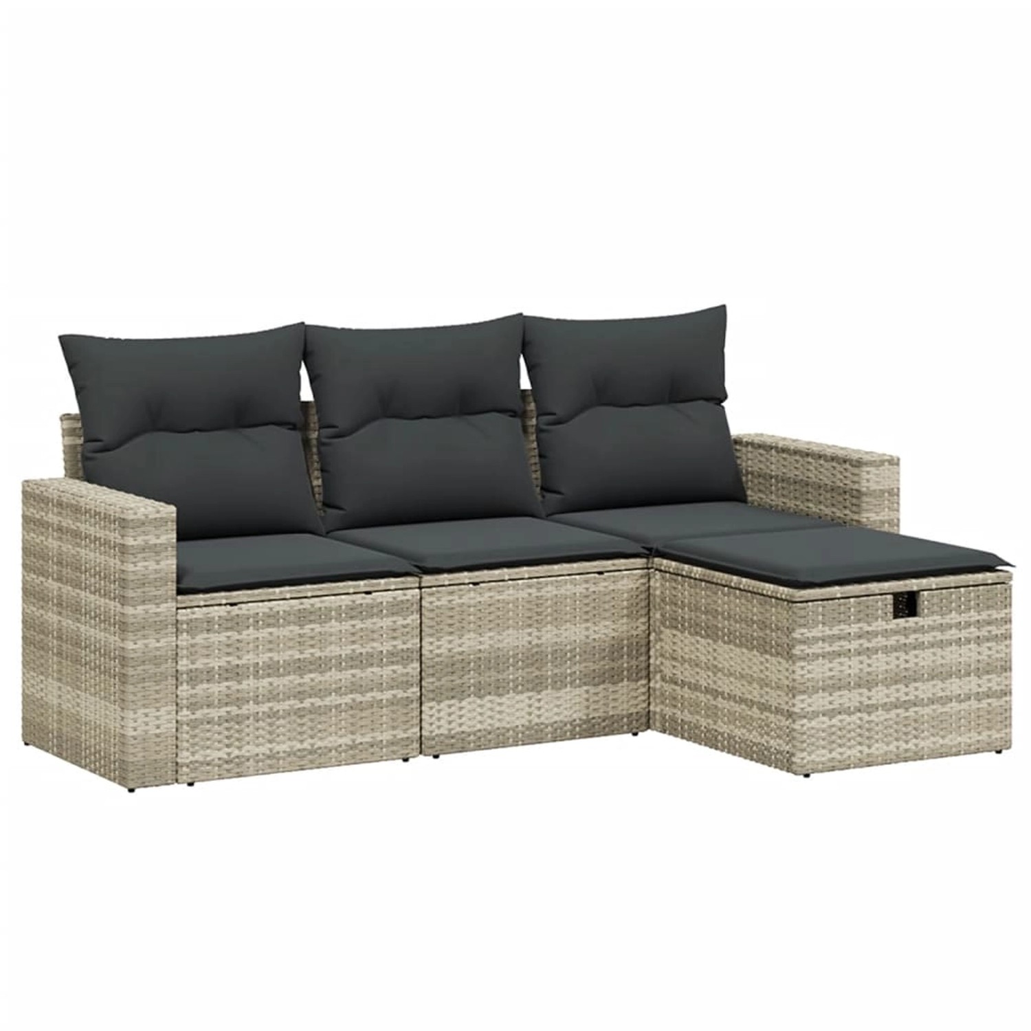 vidaXL 4-tlg Garten-Sofagarnitur mit Kissen Hellgrau Poly Rattan Modell 11 vidaXL 4-tlg Garten-Sofagarnitur mit Kissen Hellgrau Poly Rattan Modell 11 von VIDAXL