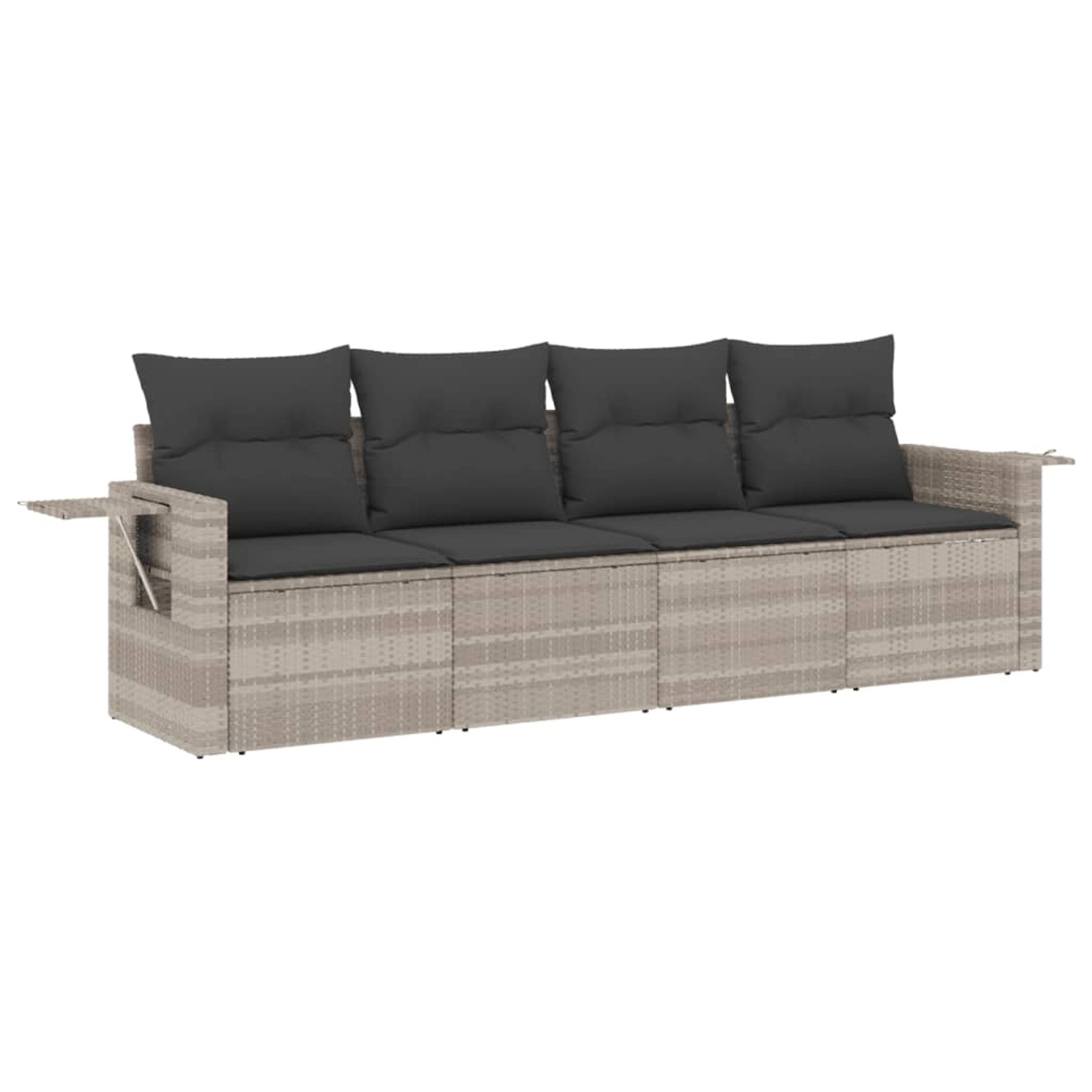 vidaXL 4-tlg Garten-Sofagarnitur mit Kissen Hellgrau Poly Rattan Modell 12 vidaXL 4-tlg Garten-Sofagarnitur mit Kissen Hellgrau Poly Rattan Modell 12 von VIDAXL