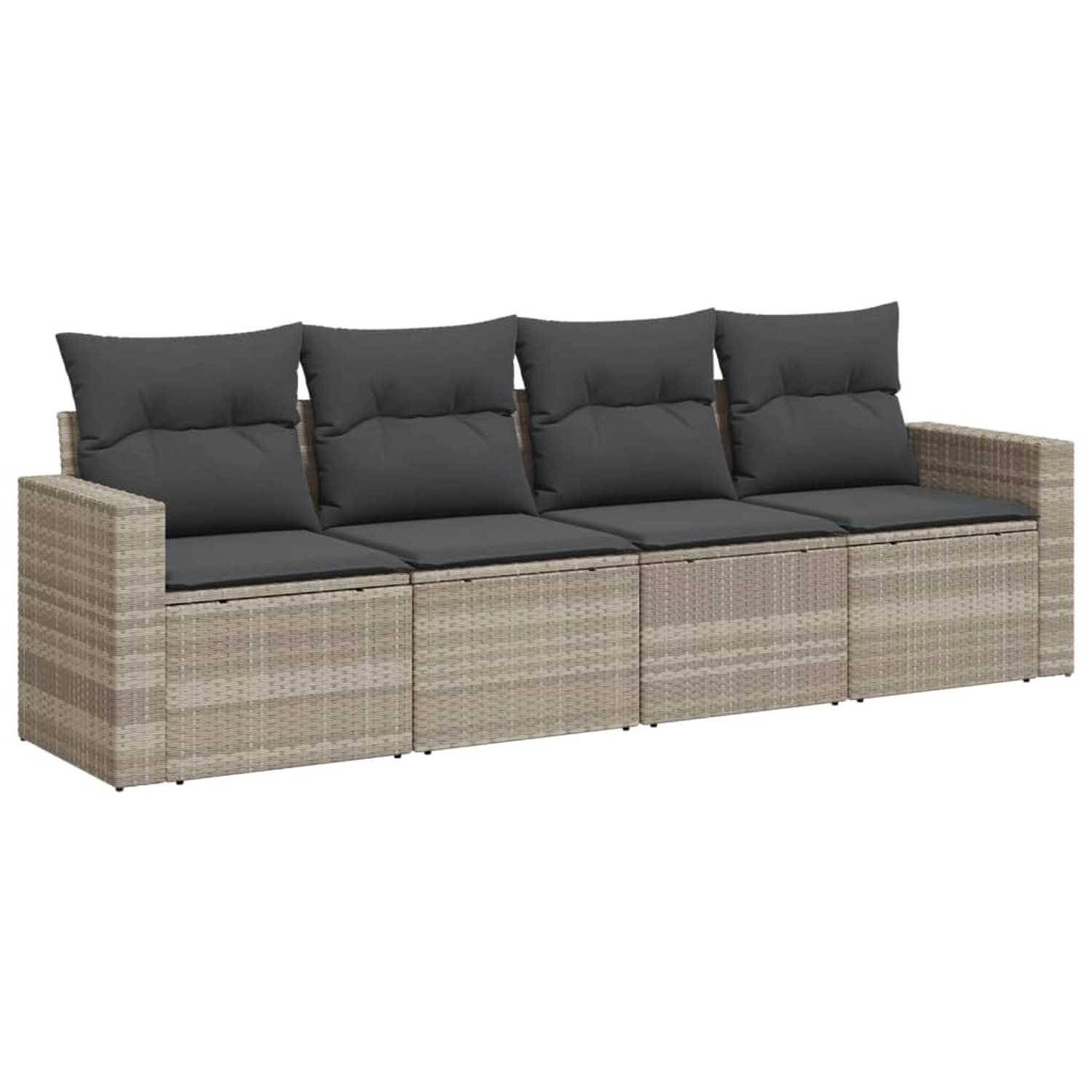 vidaXL 4-tlg Garten-Sofagarnitur mit Kissen Hellgrau Poly Rattan Modell 8 vidaXL 4-tlg Garten-Sofagarnitur mit Kissen Hellgrau Poly Rattan Modell 8 von VIDAXL