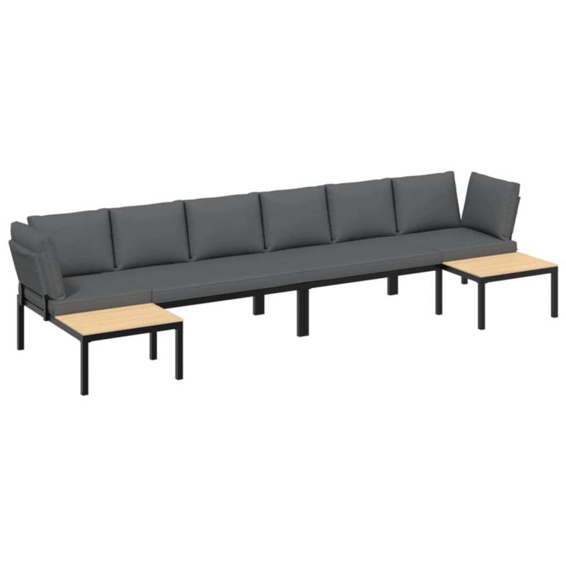vidaXL 4-tlg Garten-Sofagarnitur mit Kissen Schwarz Aluminium Modell 1 von VIDAXL
