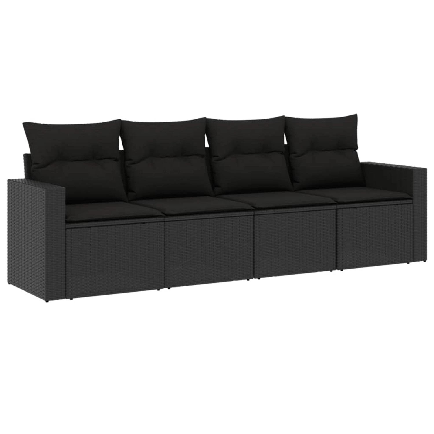 vidaXL 4-tlg Garten-Sofagarnitur mit Kissen Schwarz Poly Rattan Modell 11 vidaXL 4-tlg Garten-Sofagarnitur mit Kissen Schwarz Poly Rattan Modell 11 von VIDAXL