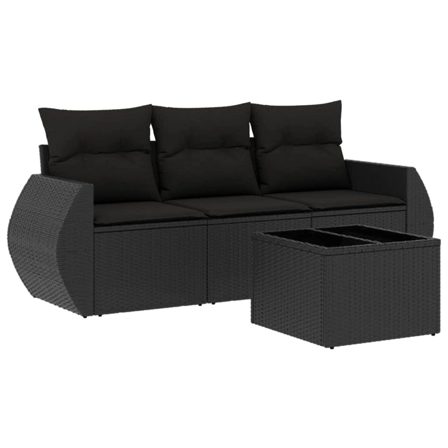 vidaXL 4-tlg Garten-Sofagarnitur mit Kissen Schwarz Poly Rattan Modell 15 vidaXL 4-tlg Garten-Sofagarnitur mit Kissen Schwarz Poly Rattan Modell 15 von VIDAXL