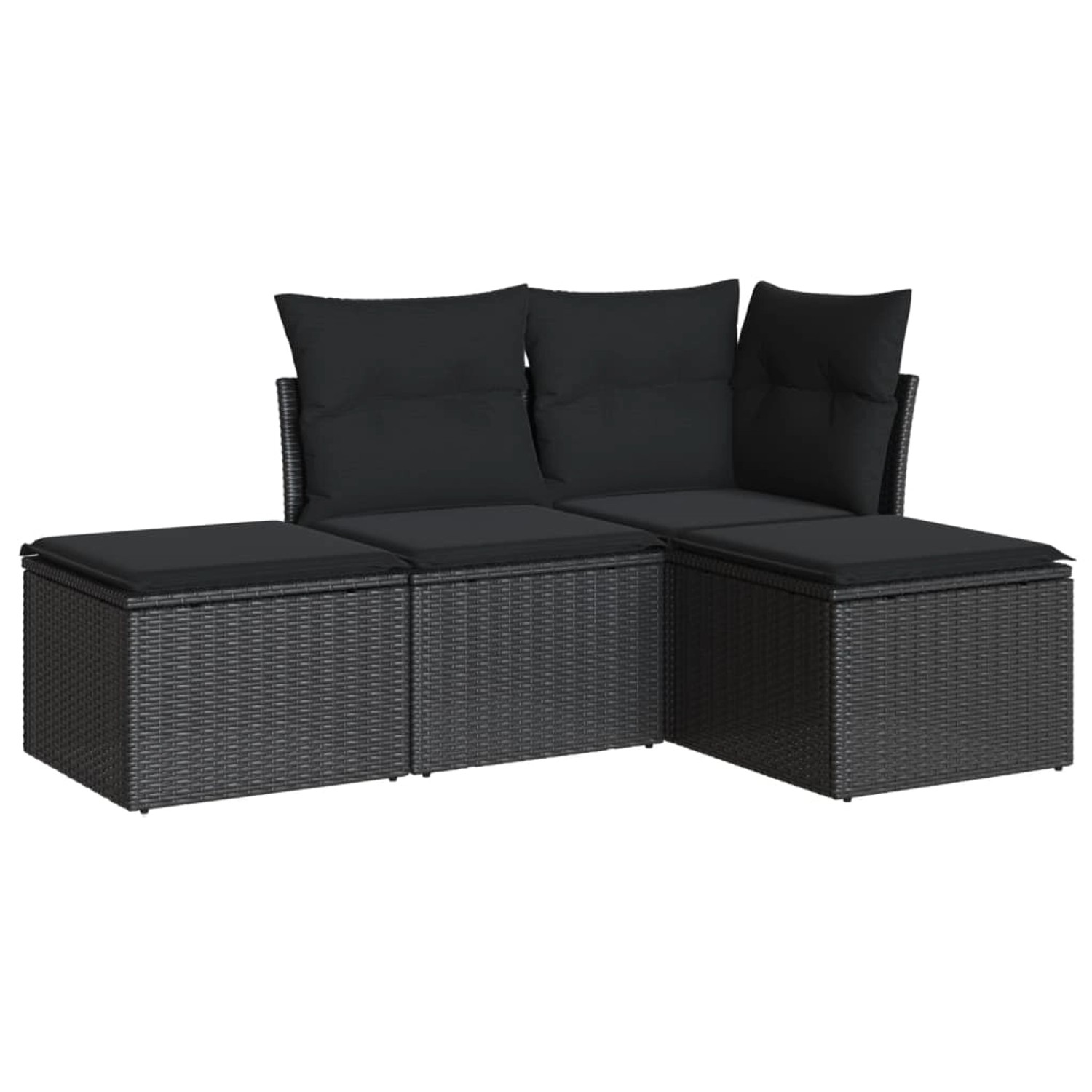 vidaXL 4-tlg Garten-Sofagarnitur mit Kissen Schwarz Poly Rattan Modell 22 vidaXL 4-tlg Garten-Sofagarnitur mit Kissen Schwarz Poly Rattan Modell 22 von VIDAXL