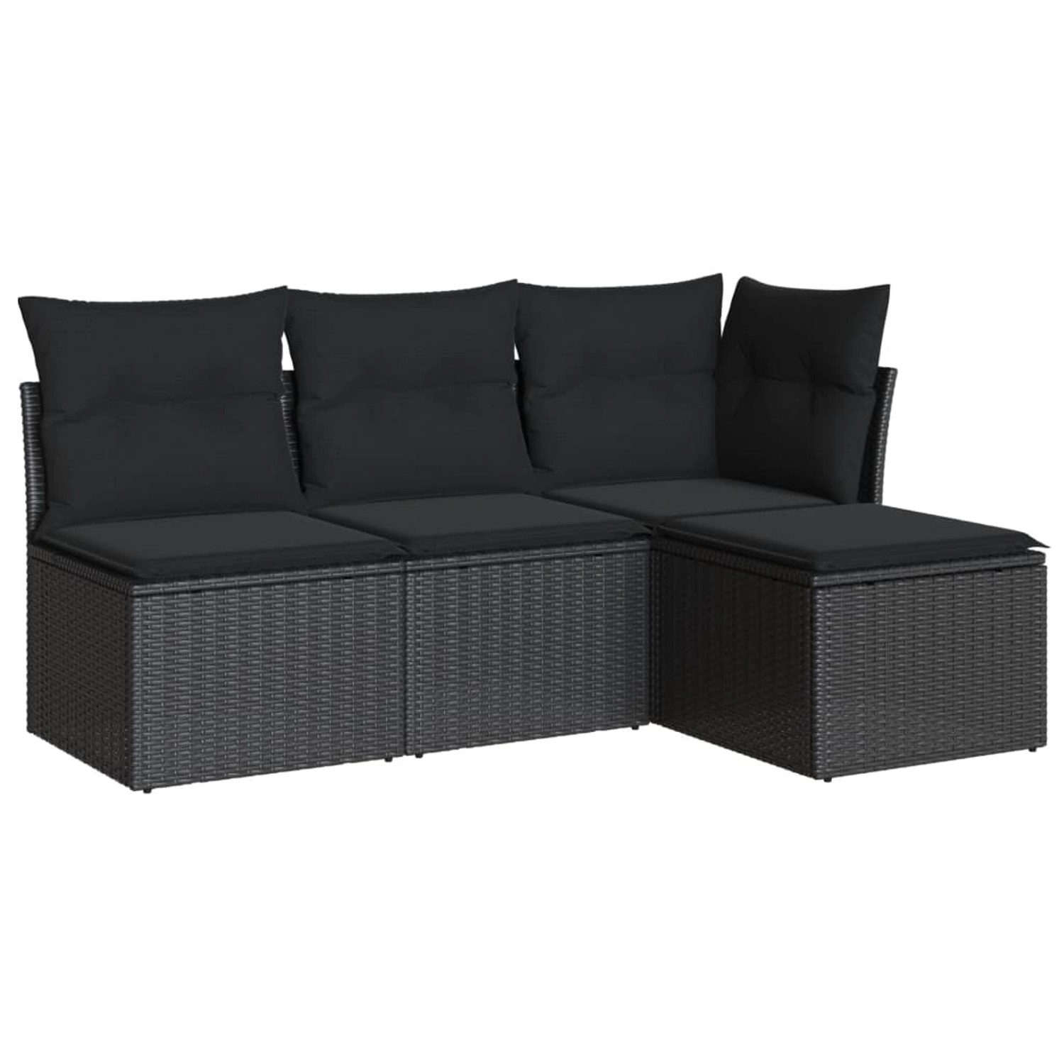 vidaXL 4-tlg Garten-Sofagarnitur mit Kissen Schwarz Poly Rattan Modell 27 vidaXL 4-tlg Garten-Sofagarnitur mit Kissen Schwarz Poly Rattan Modell 27 von VIDAXL