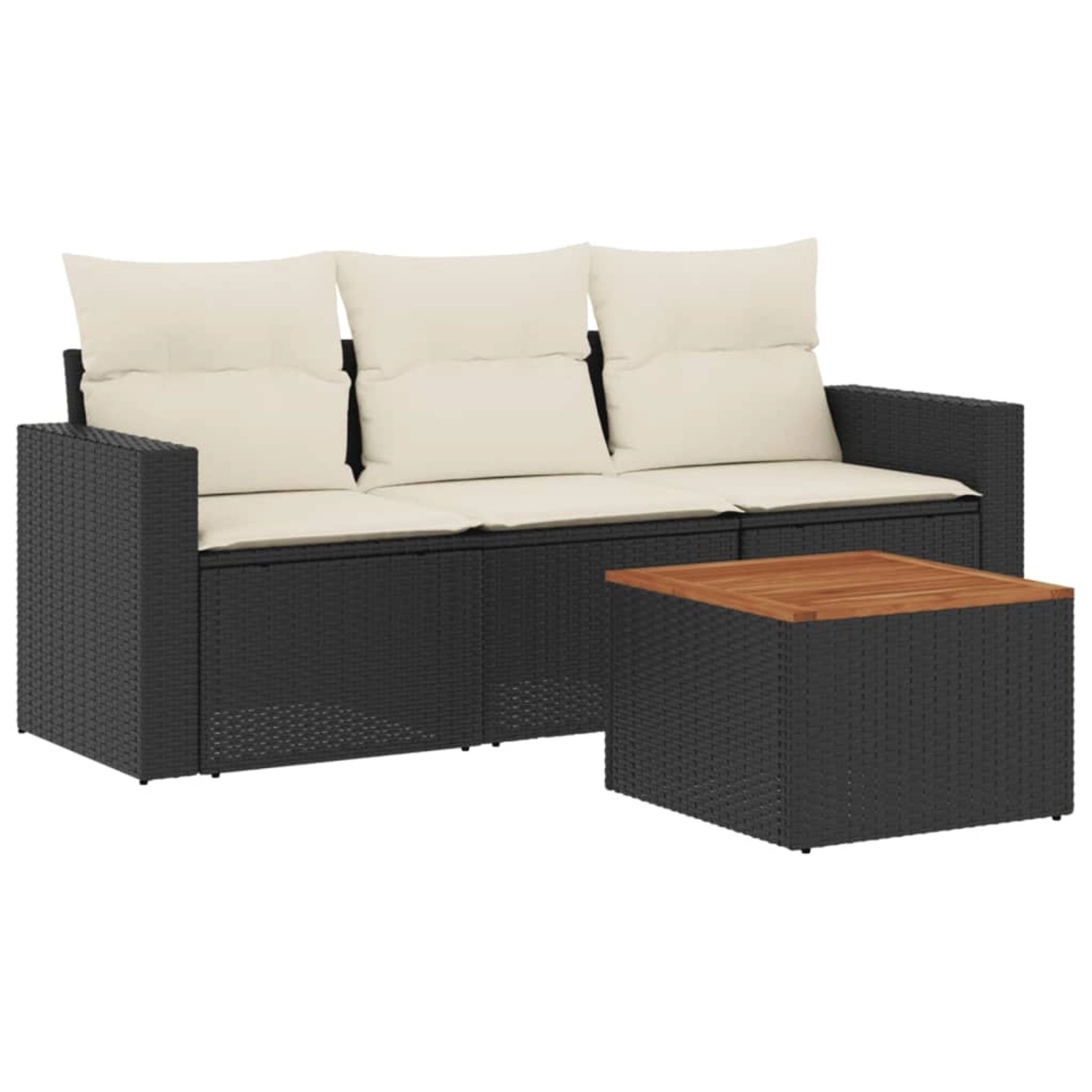 vidaXL 4-tlg Garten-Sofagarnitur mit Kissen Schwarz Poly Rattan Modell 31 vidaXL 4-tlg Garten-Sofagarnitur mit Kissen Schwarz Poly Rattan Modell 31 von VIDAXL
