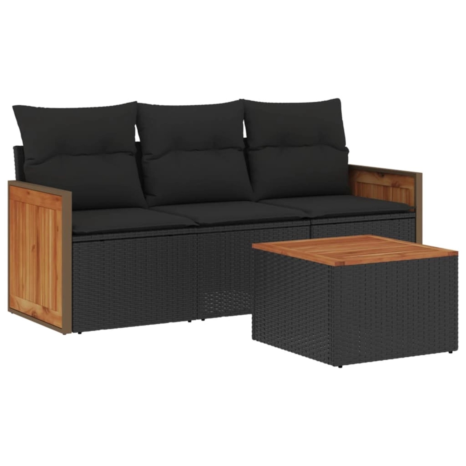 vidaXL 4-tlg Garten-Sofagarnitur mit Kissen Schwarz Poly Rattan Modell 40 vidaXL 4-tlg Garten-Sofagarnitur mit Kissen Schwarz Poly Rattan Modell 40 von VIDAXL