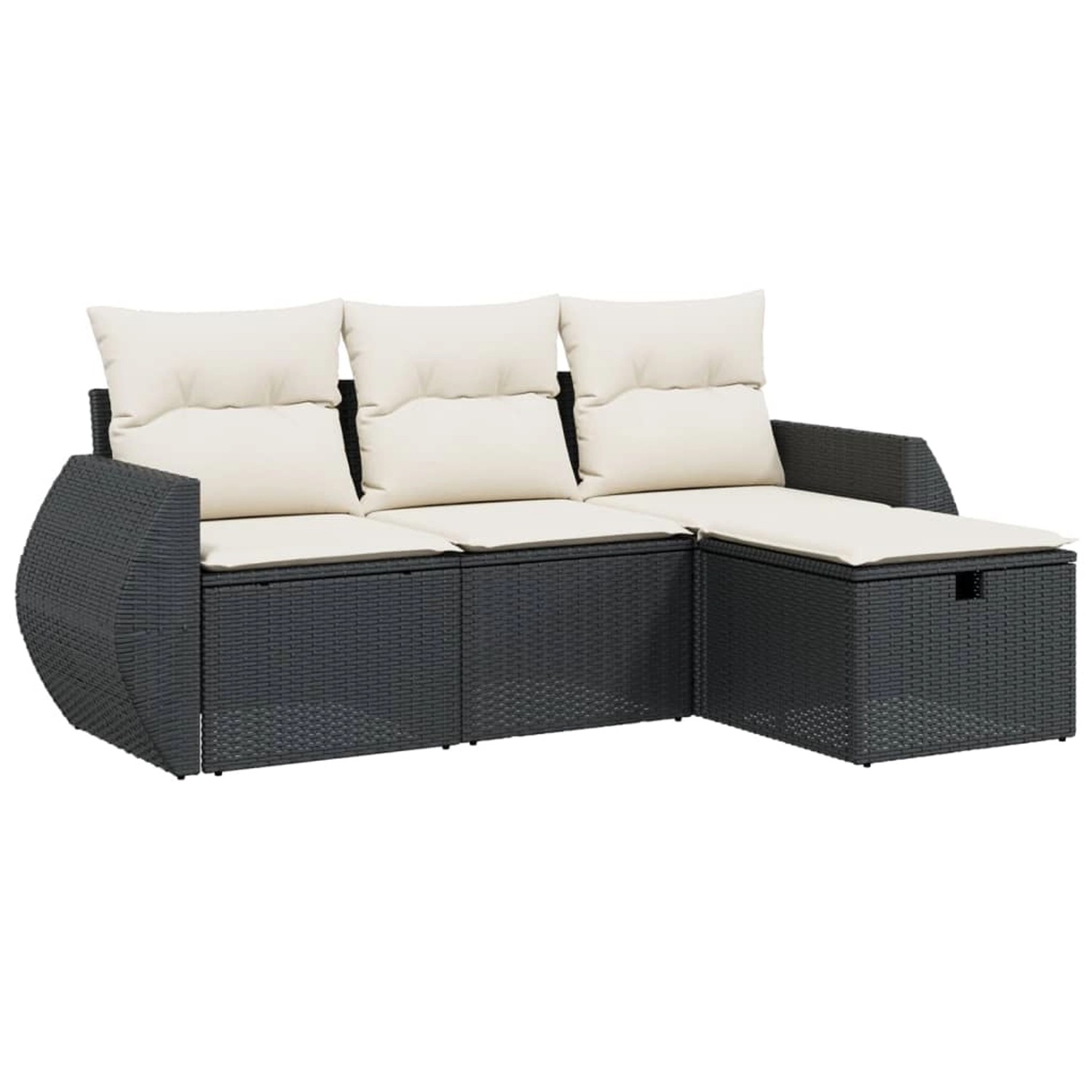 vidaXL 4-tlg Garten-Sofagarnitur mit Kissen Schwarz Poly Rattan Modell 46 vidaXL 4-tlg Garten-Sofagarnitur mit Kissen Schwarz Poly Rattan Modell 46 von VIDAXL