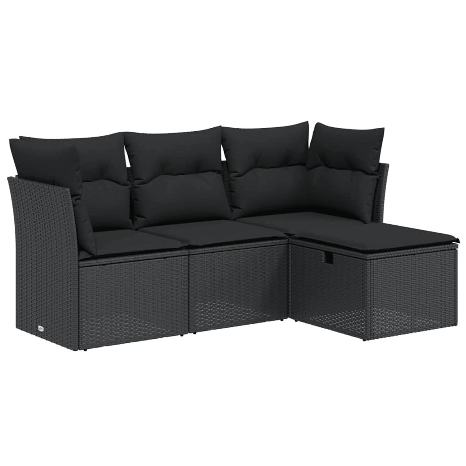 vidaXL 4-tlg Garten-Sofagarnitur mit Kissen Schwarz Poly Rattan Modell 47 vidaXL 4-tlg Garten-Sofagarnitur mit Kissen Schwarz Poly Rattan Modell 47 von VIDAXL