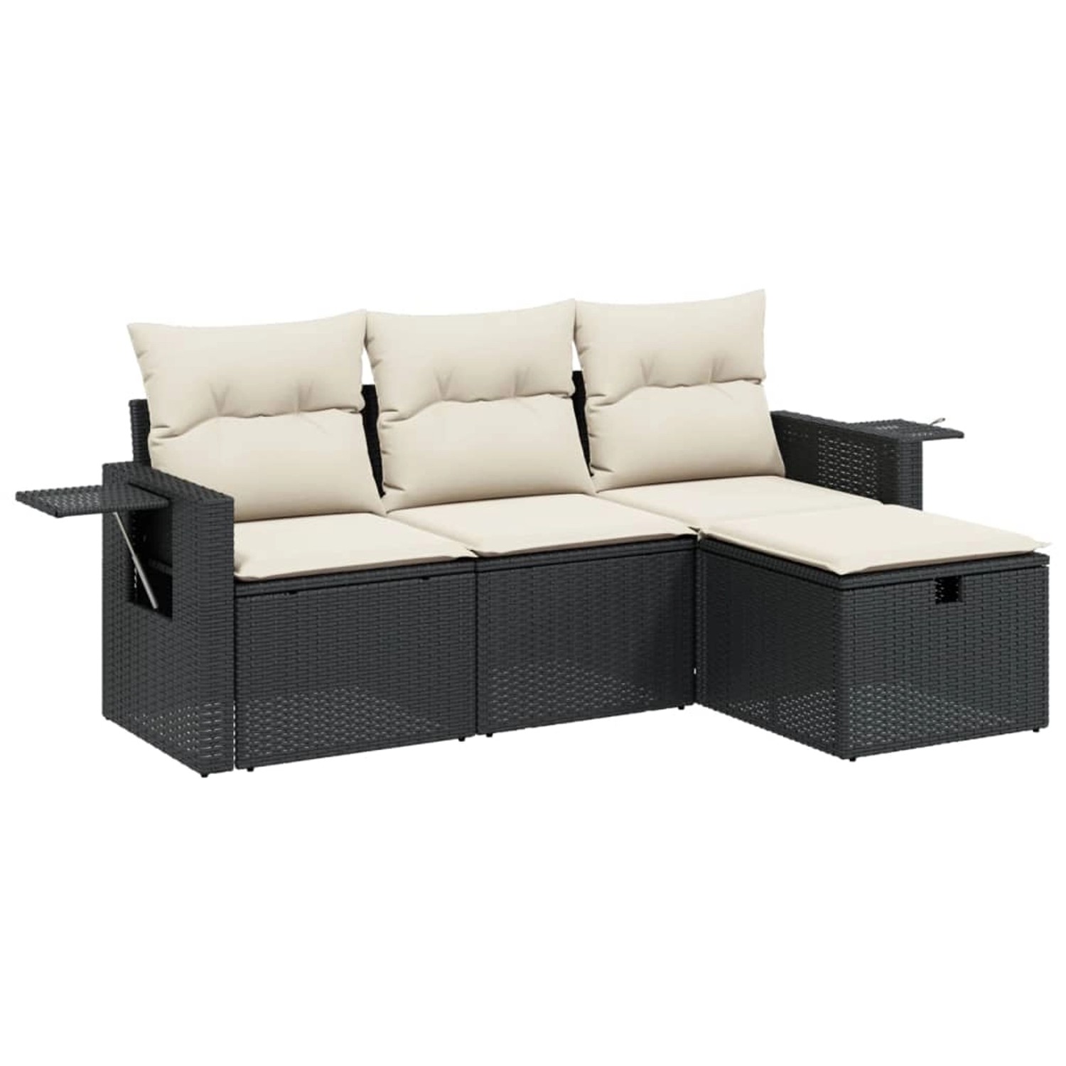 vidaXL 4-tlg Garten-Sofagarnitur mit Kissen Schwarz Poly Rattan Modell 49 vidaXL 4-tlg Garten-Sofagarnitur mit Kissen Schwarz Poly Rattan Modell 49 von VIDAXL