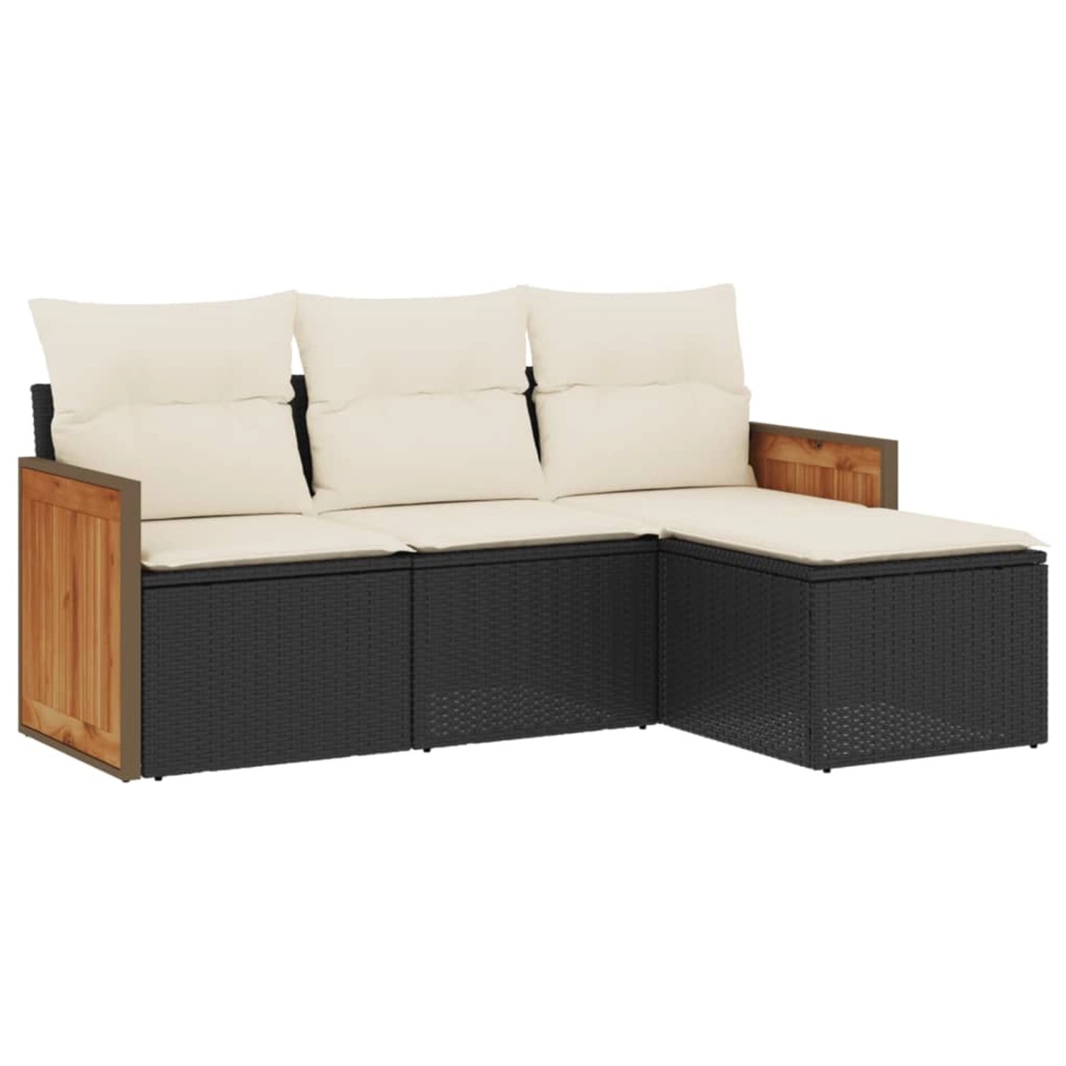 vidaXL 4-tlg Garten-Sofagarnitur mit Kissen Schwarz Poly Rattan Modell 52 vidaXL 4-tlg Garten-Sofagarnitur mit Kissen Schwarz Poly Rattan Modell 52 von VIDAXL