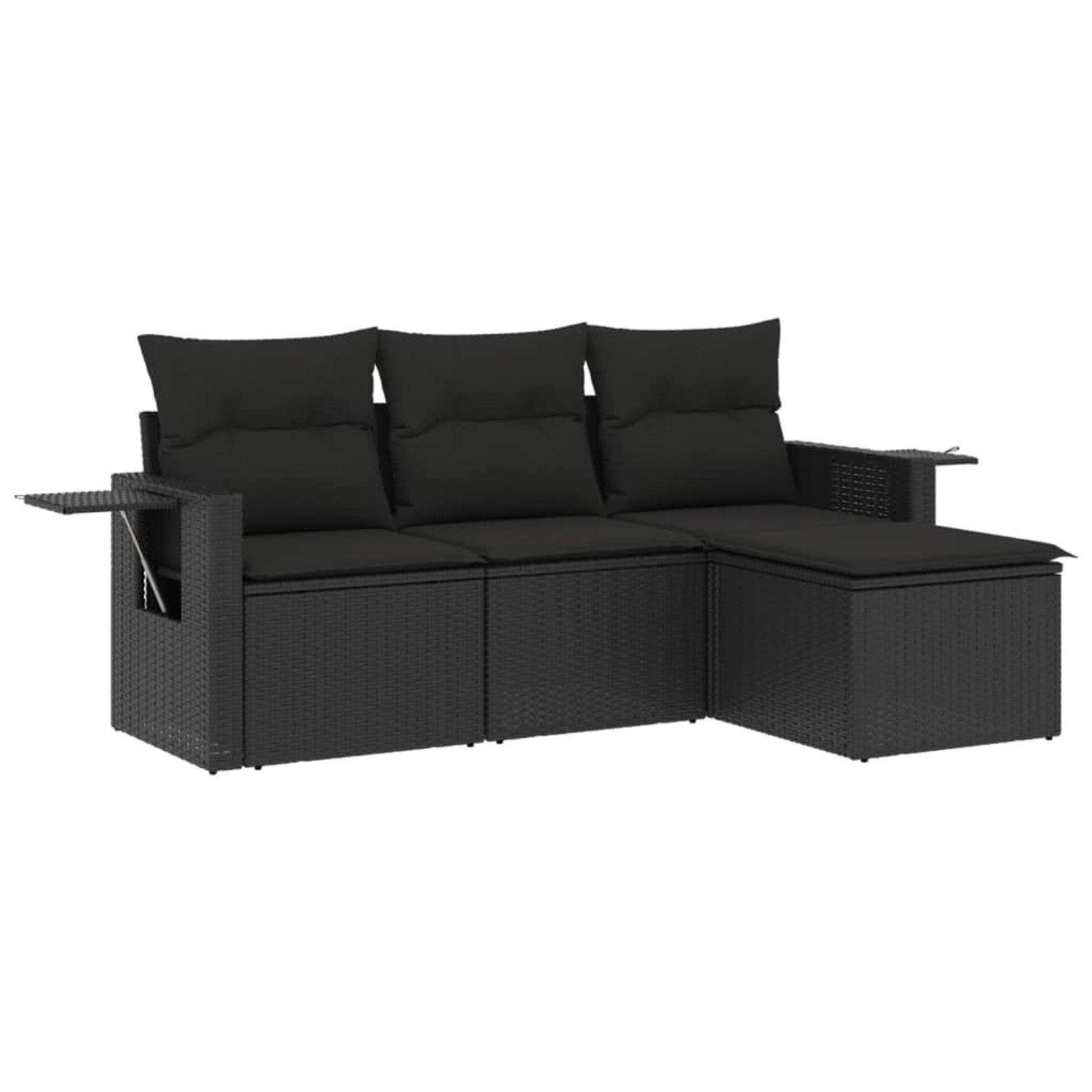 vidaXL 4-tlg Garten-Sofagarnitur mit Kissen Schwarz Poly Rattan Modell 60 vidaXL 4-tlg Garten-Sofagarnitur mit Kissen Schwarz Poly Rattan Modell 60 von VIDAXL