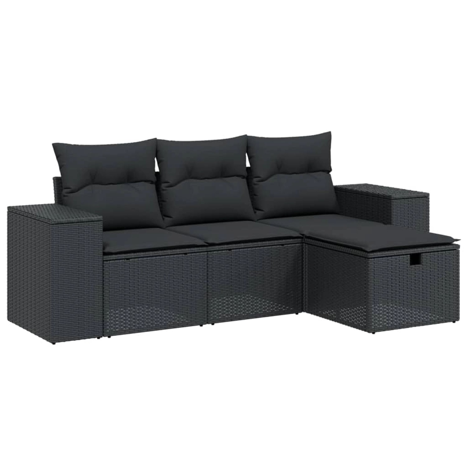 vidaXL 4-tlg. Garten-Sofagarnitur mit Kissen Schwarz Poly Rattan vidaXL 4-tlg. Garten-Sofagarnitur mit Kissen Schwarz Poly Rattan von VIDAXL