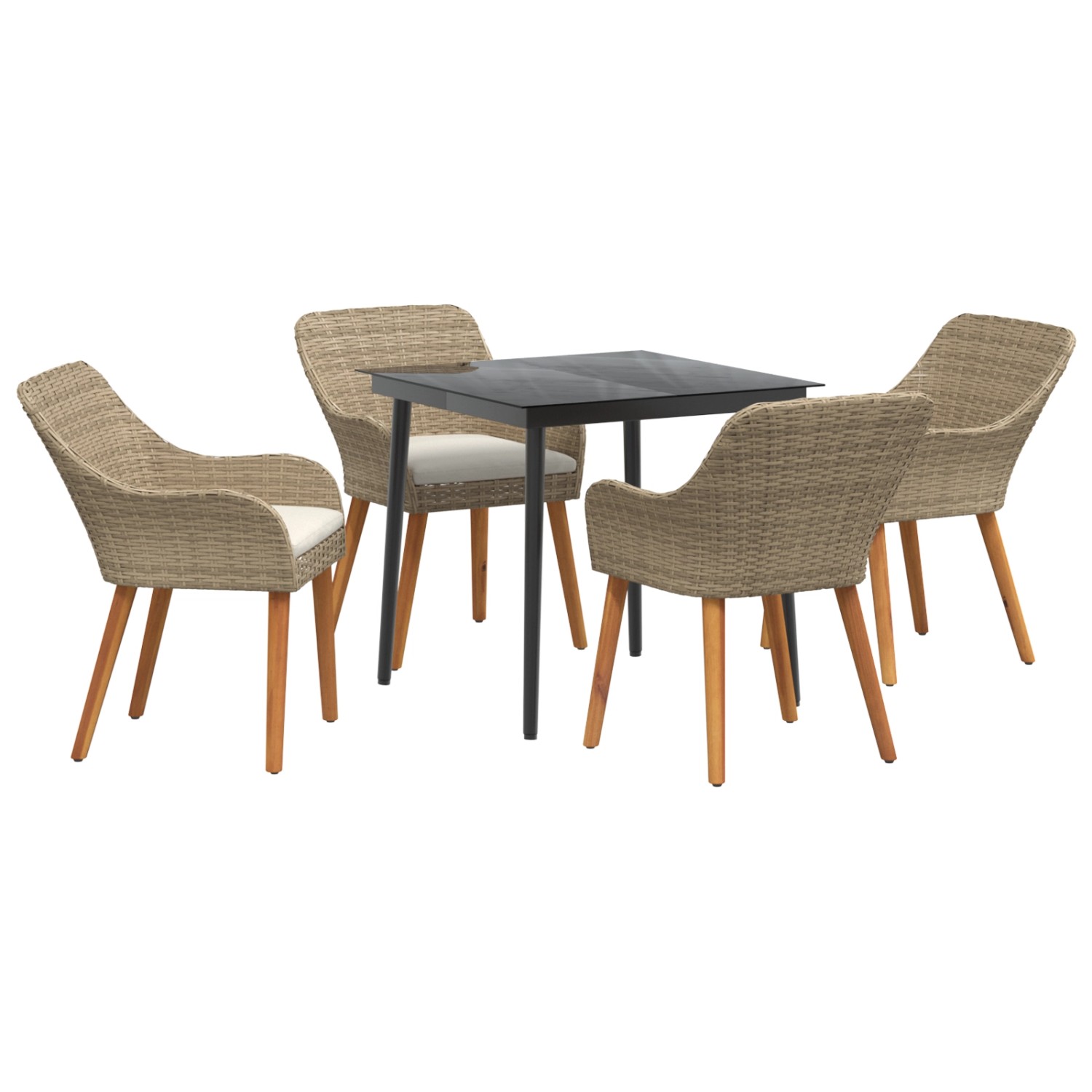 vidaXL 5-Teilige Garten Essgruppe Beige Poly Rattan 3261692 vidaXL 5-Teilige Garten Essgruppe Beige Poly Rattan 3261692 von VIDAXL