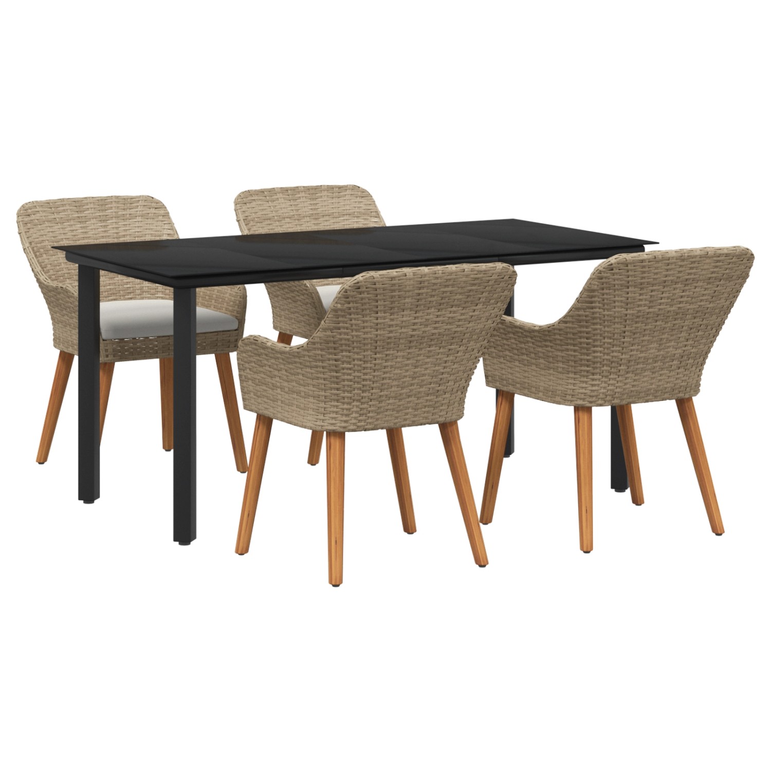 vidaXL 5-Teilige Garten Essgruppe Beige Poly Rattan 3261701 vidaXL 5-Teilige Garten Essgruppe Beige Poly Rattan 3261701 von VIDAXL