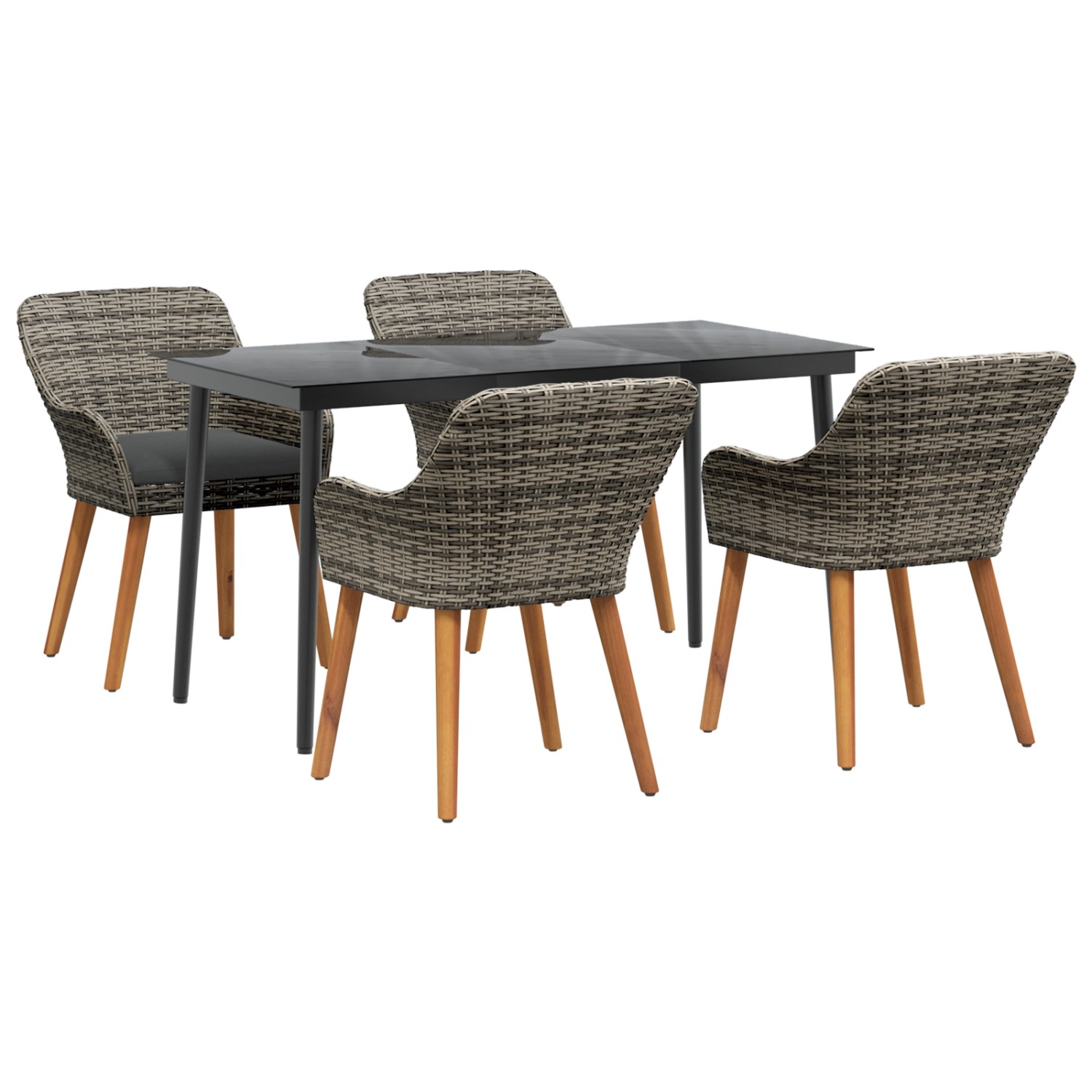 vidaXL 5-Teilige Garten Essgruppe Grau Poly Rattan 3261679 vidaXL 5-Teilige Garten Essgruppe Grau Poly Rattan 3261679 von VIDAXL