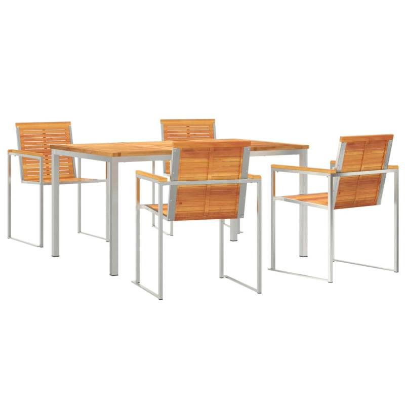 vidaXL 5-Teilige Garten-Essgruppe Massivholz Akazie 3334807 von VIDAXL