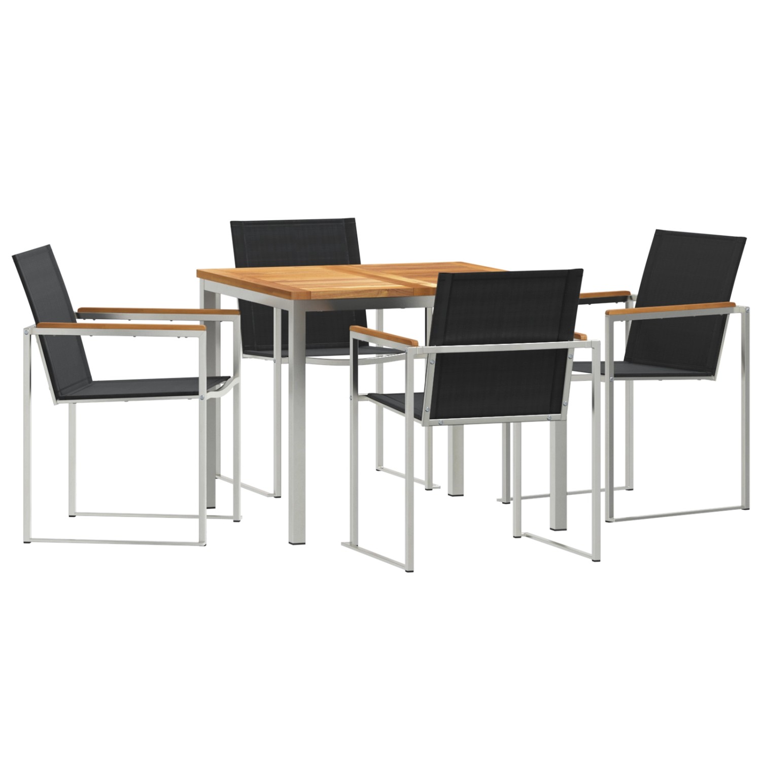 vidaXL 5-Teilige Garten Essgruppe aus Massivholz Teak 3334830 von VIDAXL