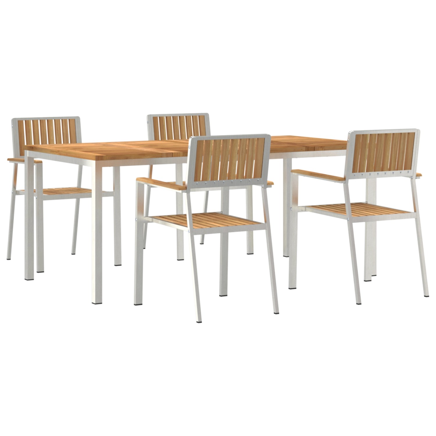 vidaXL 5-Teilige Garten Essgruppe aus Solidem Teakholz 3334801 von VIDAXL