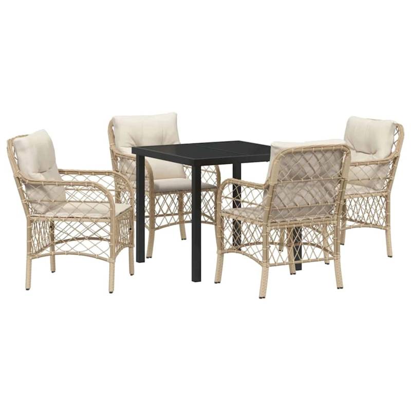 vidaXL 5-Teilige Garten-Essgruppe mit Kissen Beige Poly Rattan 3380226 vidaXL 5-Teilige Garten-Essgruppe mit Kissen Beige Poly Rattan 3380226 von VIDAXL