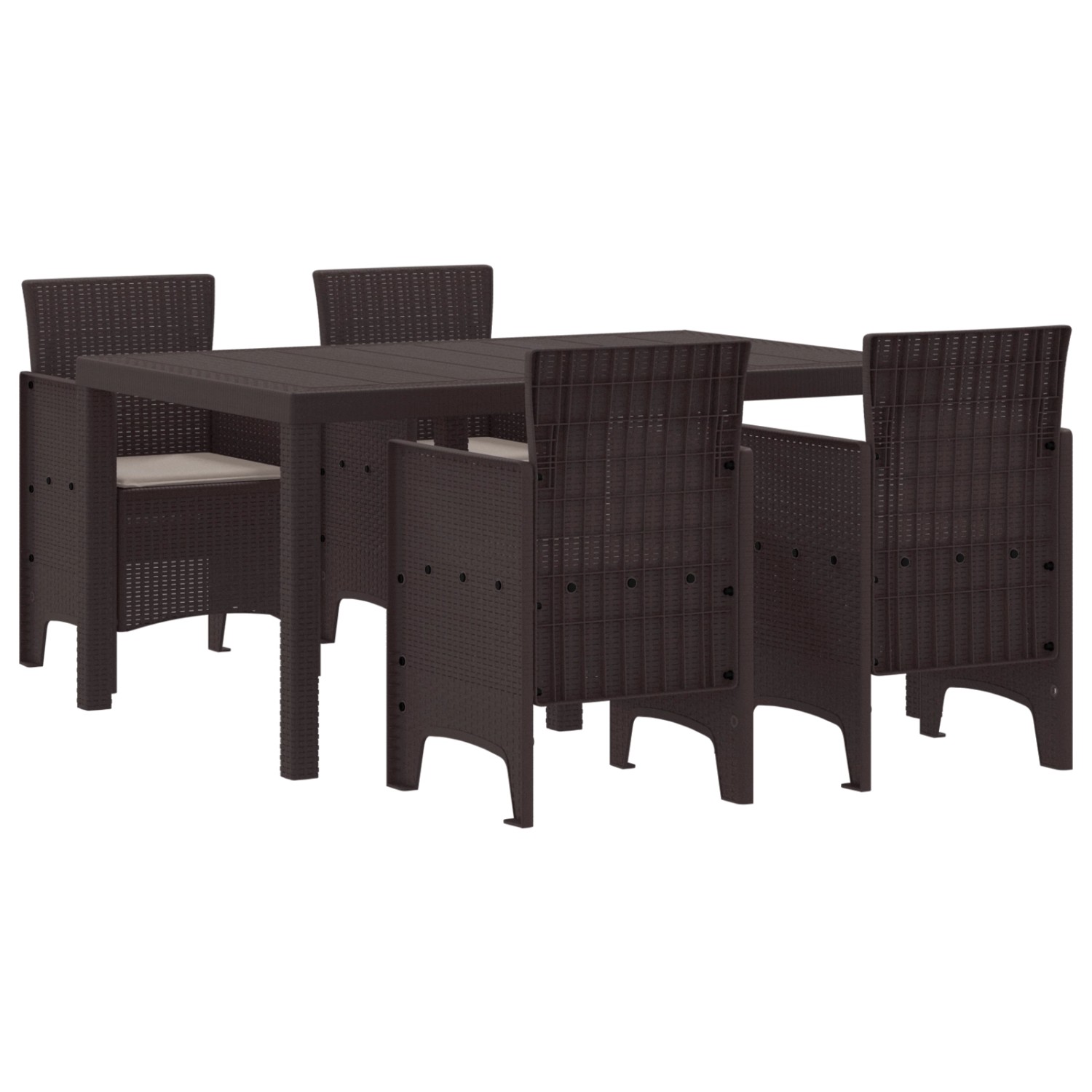 vidaXL 5-Teilige Garten Essgruppe mit Kissen Braun Poly-Rattan 3378698 vidaXL 5-Teilige Garten Essgruppe mit Kissen Braun Poly-Rattan 3378698 von VIDAXL