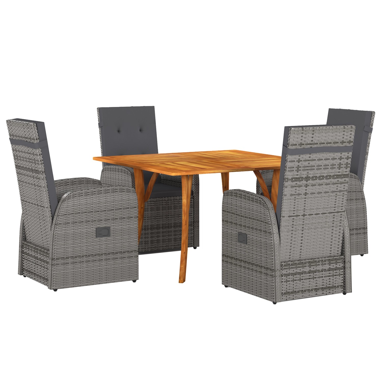 vidaXL 5-Teilige Garten-Essgruppe mit Kissen Grau Poly Rattan Akazie 3172813 vidaXL 5-Teilige Garten-Essgruppe mit Kissen Grau Poly Rattan Akazie 3172813 von VIDAXL