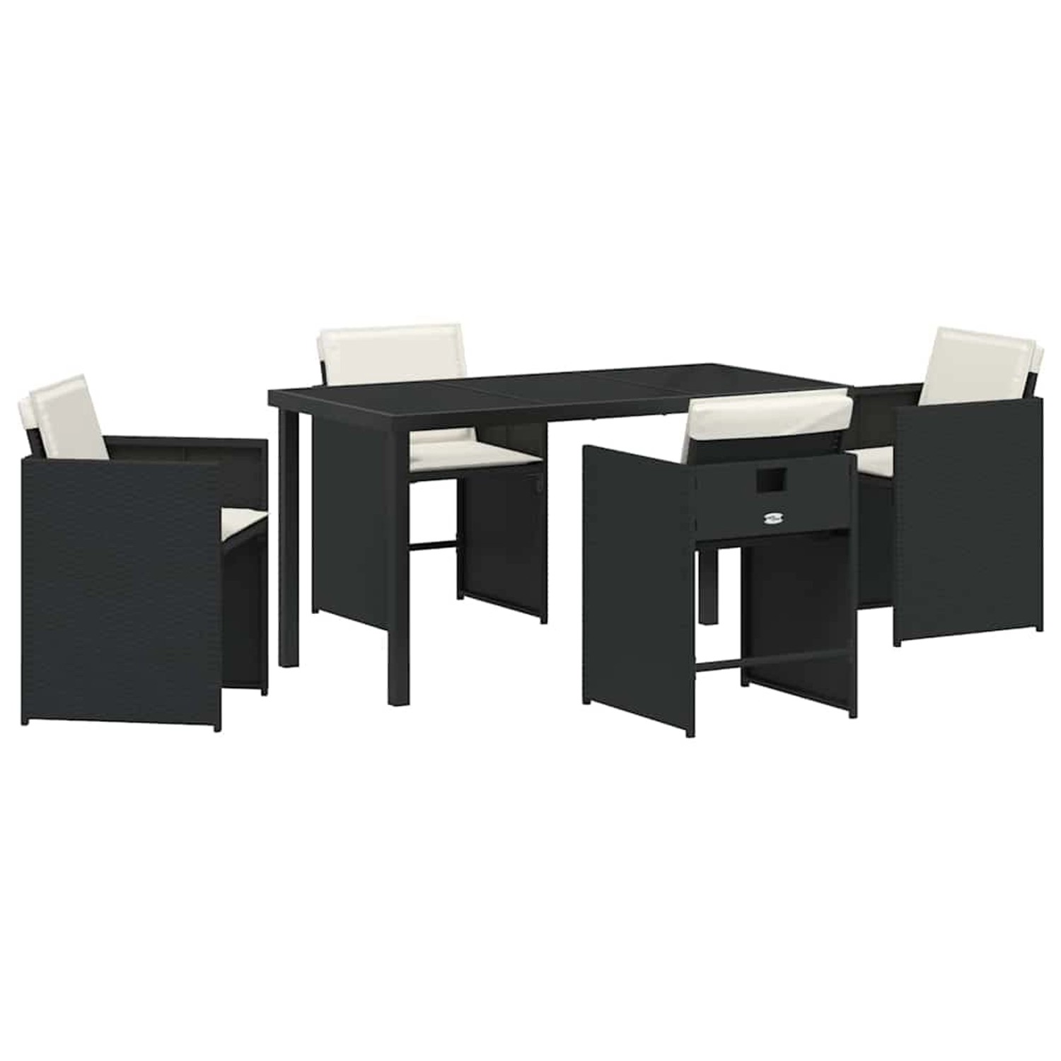 vidaXL 5-Teilige Garten-Essgruppe mit Kissen Schwarz Poly Rattan 3379973 vidaXL 5-Teilige Garten-Essgruppe mit Kissen Schwarz Poly Rattan 3379973 von VIDAXL
