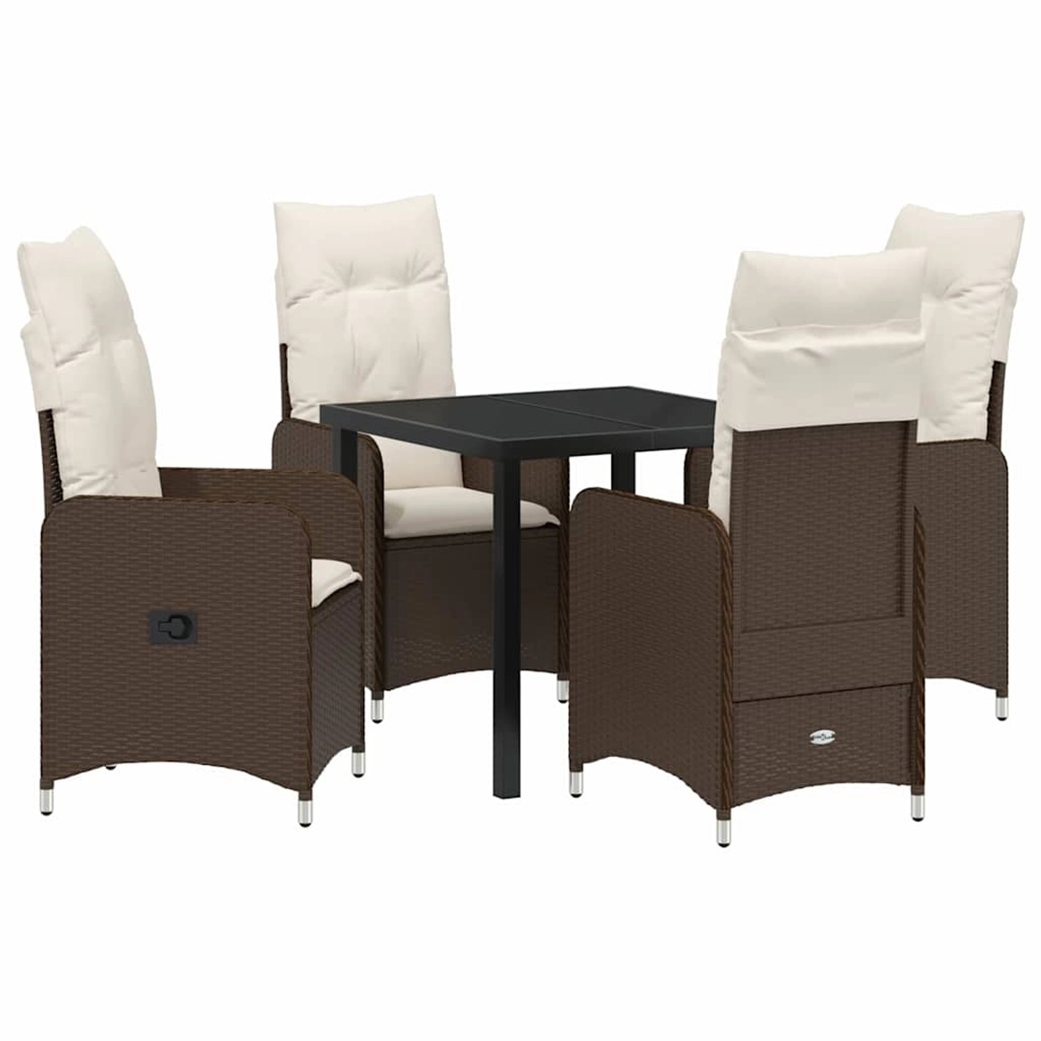 vidaXL 5-Teilige Garten Essgruppe mit Kissen in Braun aus Poly Rattan 3379640 vidaXL 5-Teilige Garten Essgruppe mit Kissen in Braun aus Poly Rattan 3379640 von VIDAXL