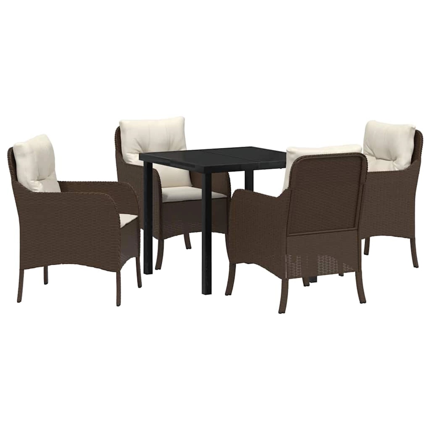 vidaXL 5-Teiliges Garten-Ess-Set mit Kissen Braun Poly Rattan 3380156 vidaXL 5-Teiliges Garten-Ess-Set mit Kissen Braun Poly Rattan 3380156 von VIDAXL