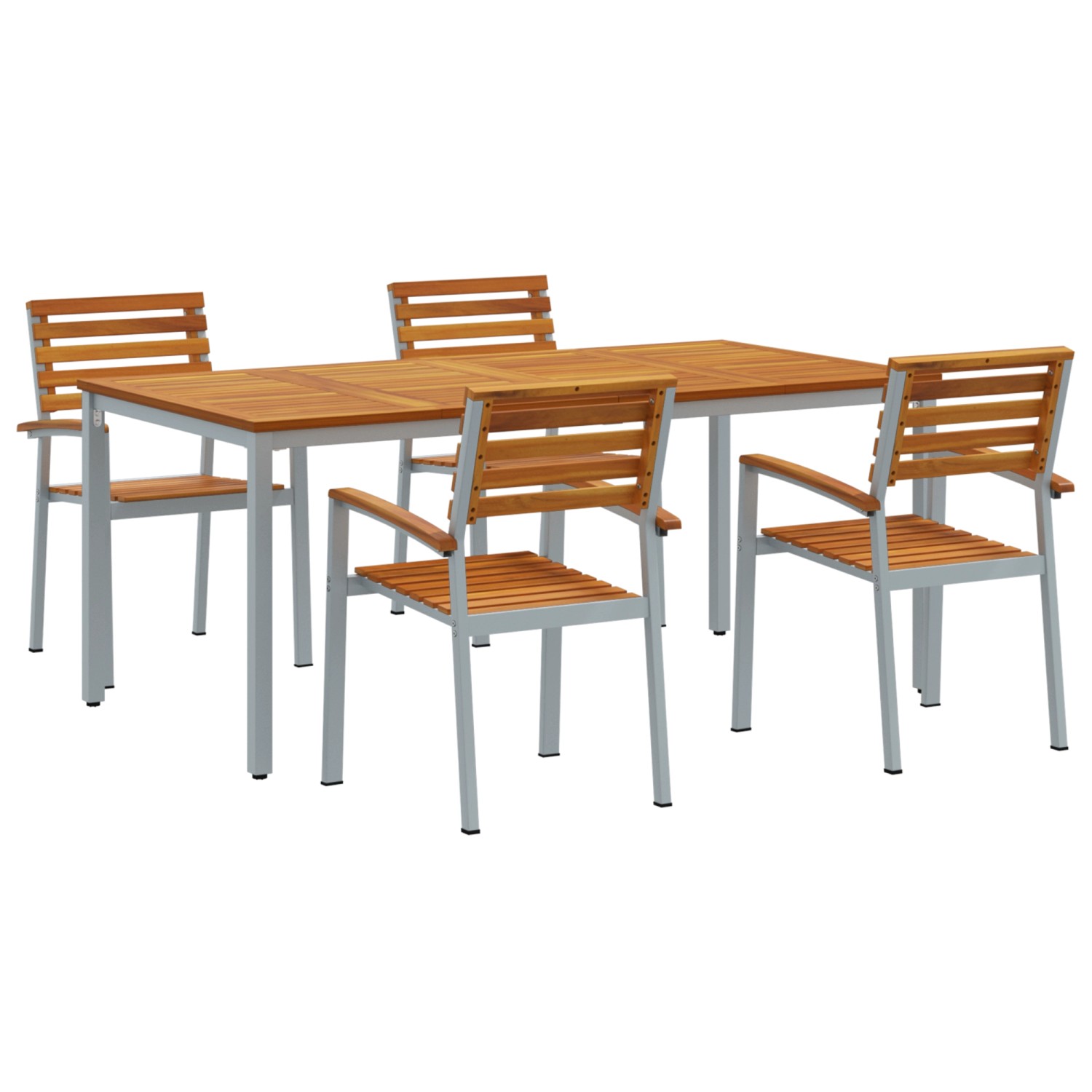 vidaXL 5-Teiliges Garten-Essbereich-Set aus Massivholz Akazie und Metall 3284409 vidaXL 5-Teiliges Garten-Essbereich-Set aus Massivholz Akazie und Metall 3284409 von VIDAXL