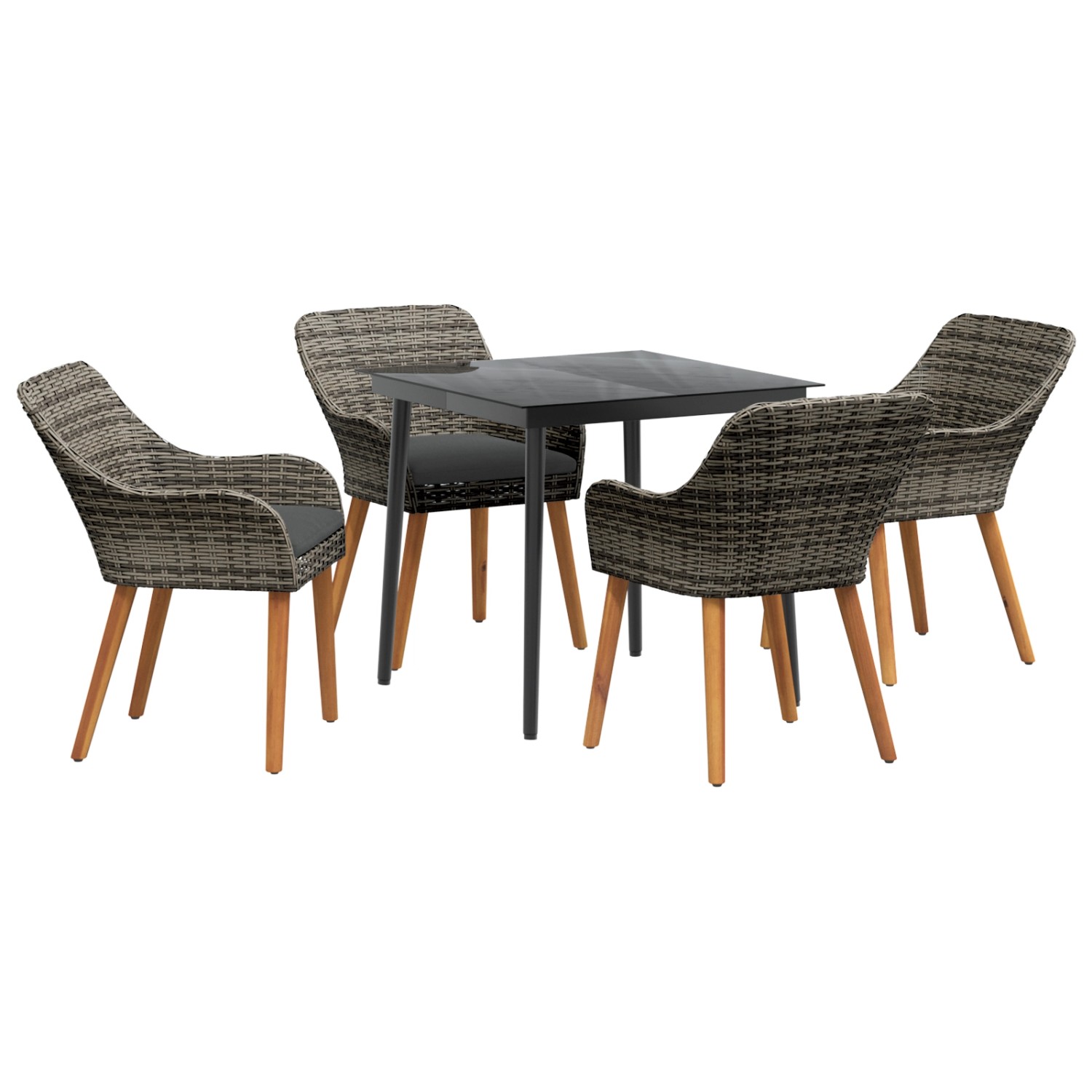 vidaXL 5-Teiliges Garten-Essgruppe Grau Poly-Rattan 3261678 vidaXL 5-Teiliges Garten-Essgruppe Grau Poly-Rattan 3261678 von VIDAXL
