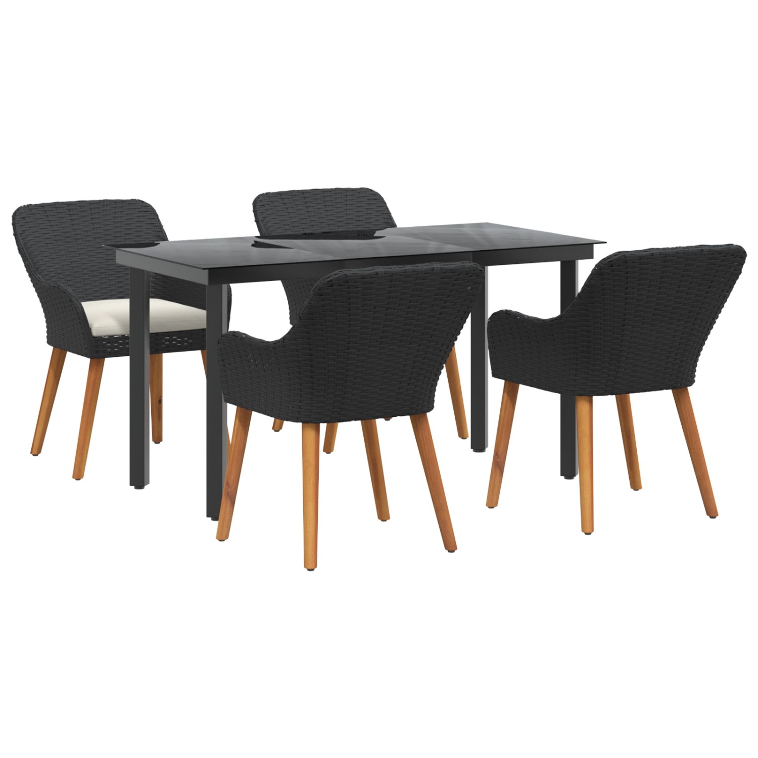 vidaXL 5-Teiliges Garten Essgruppe Schwarzer Poly-Rattan 3261672 vidaXL 5-Teiliges Garten Essgruppe Schwarzer Poly-Rattan 3261672 von VIDAXL