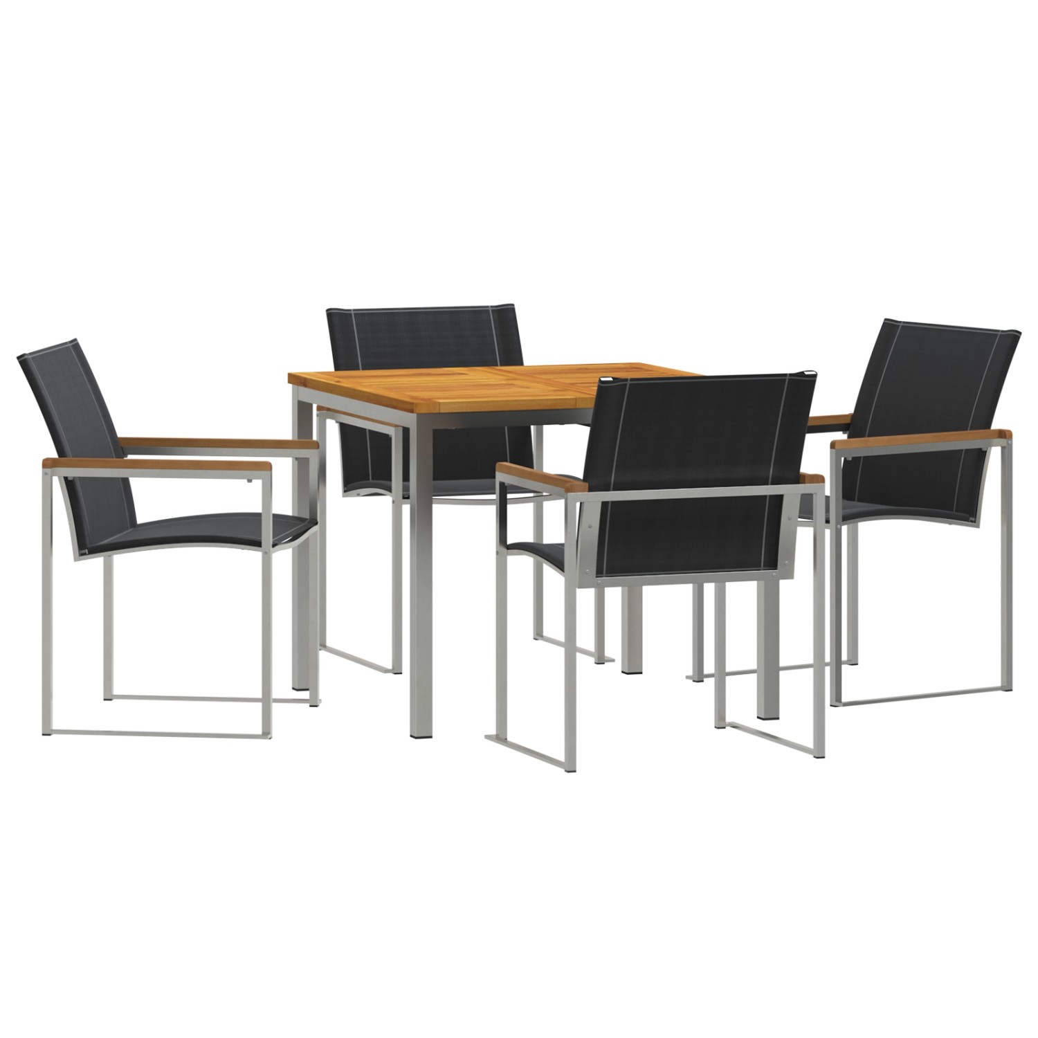 vidaXL 5-Teiliges Garten Essgruppe aus Massivem Holz Akazie 3334814 von VIDAXL