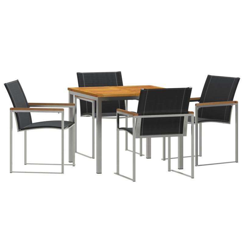 vidaXL 5-Teiliges Garten Essgruppe aus Massivem Holz Akazie 3334814 von VIDAXL