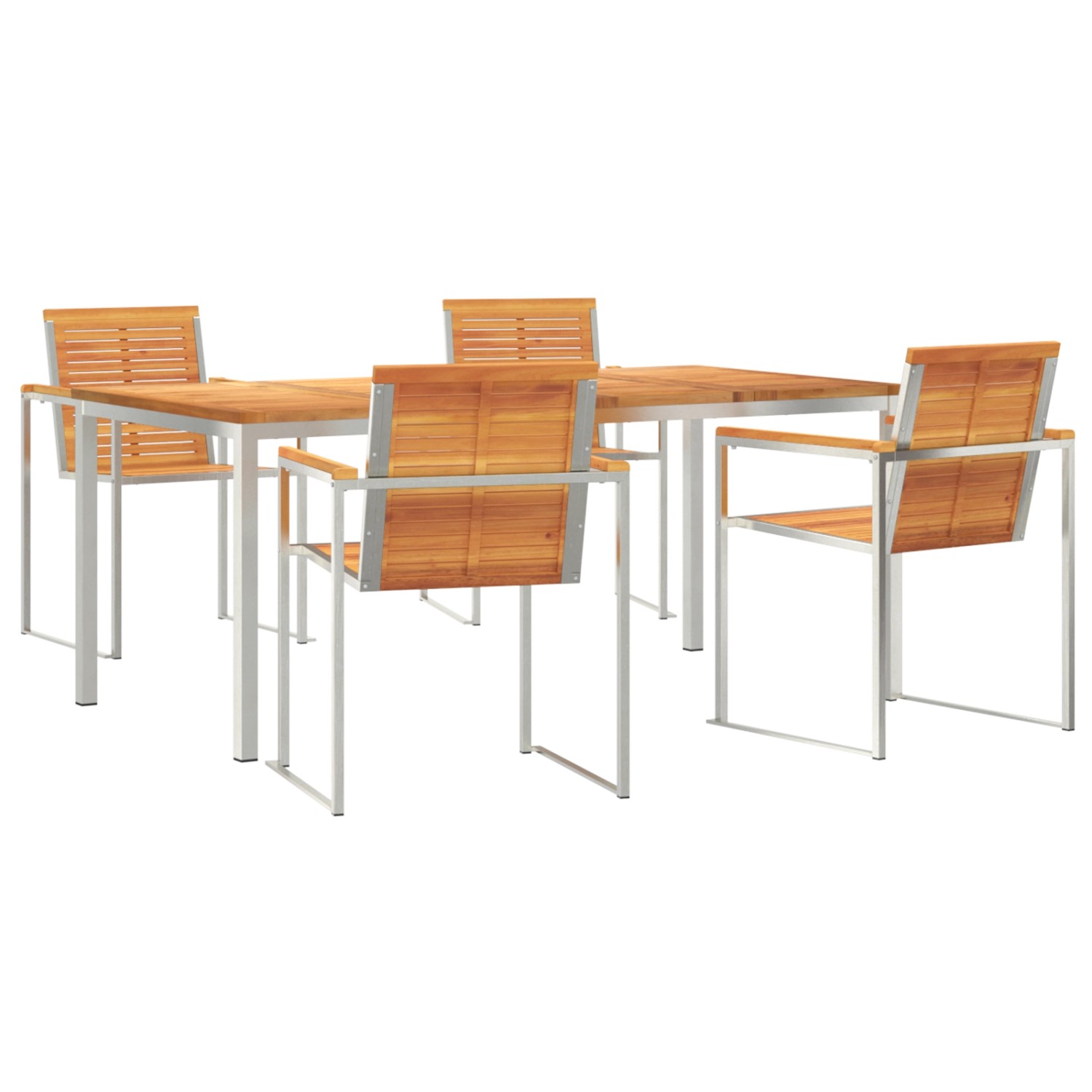 vidaXL 5-Teiliges Garten Essgruppen Set aus Massivem Akazienholz 3334809 von VIDAXL