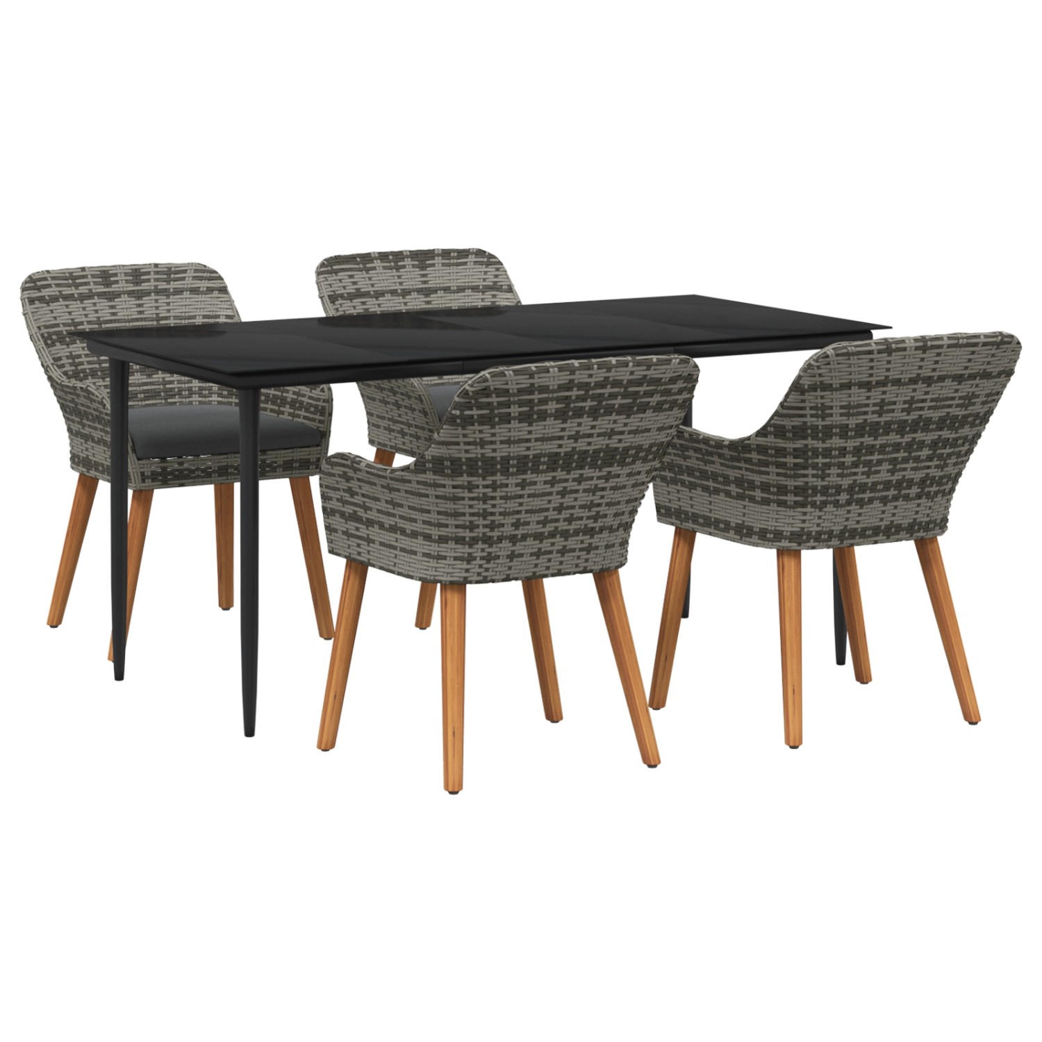 vidaXL 5-Teiliges Garten Essset Grau Poly Rattan 3261680 vidaXL 5-Teiliges Garten Essset Grau Poly Rattan 3261680 von VIDAXL