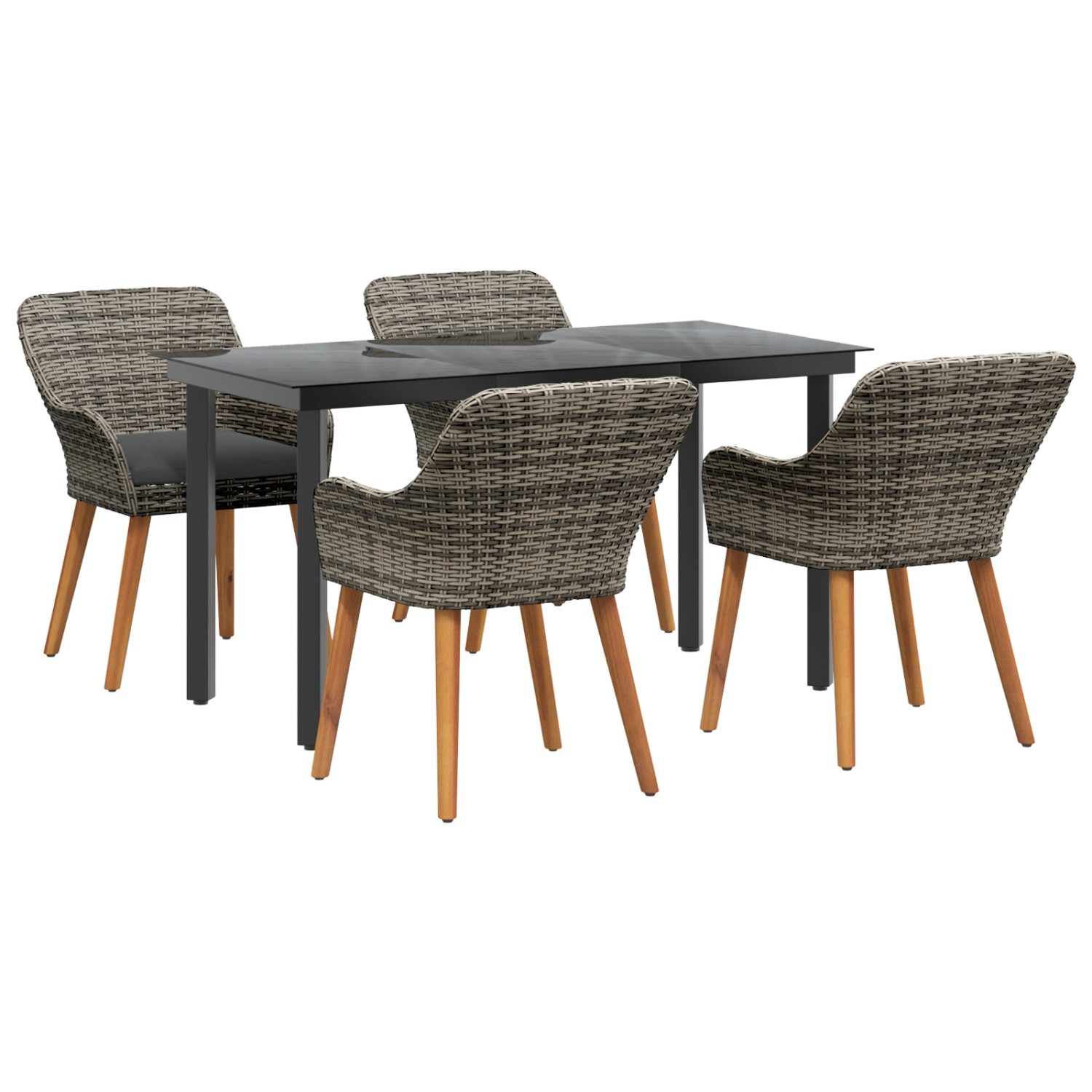 vidaXL 5-Teiliges Garten Essset Graue Poly Rattan 3261686 vidaXL 5-Teiliges Garten Essset Graue Poly Rattan 3261686 von VIDAXL